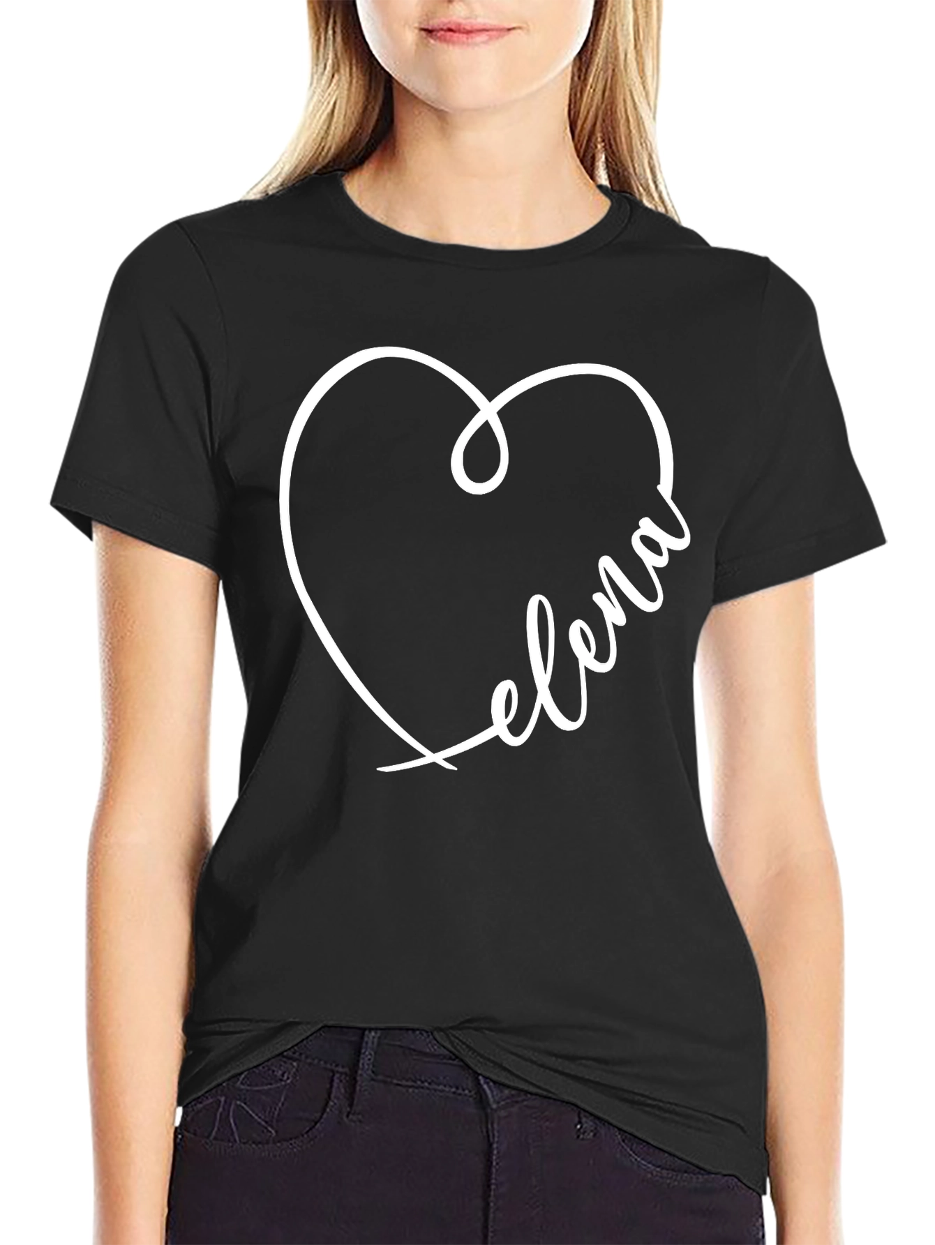 Elena Heart T-Shirt - Stylish Personalized Tee