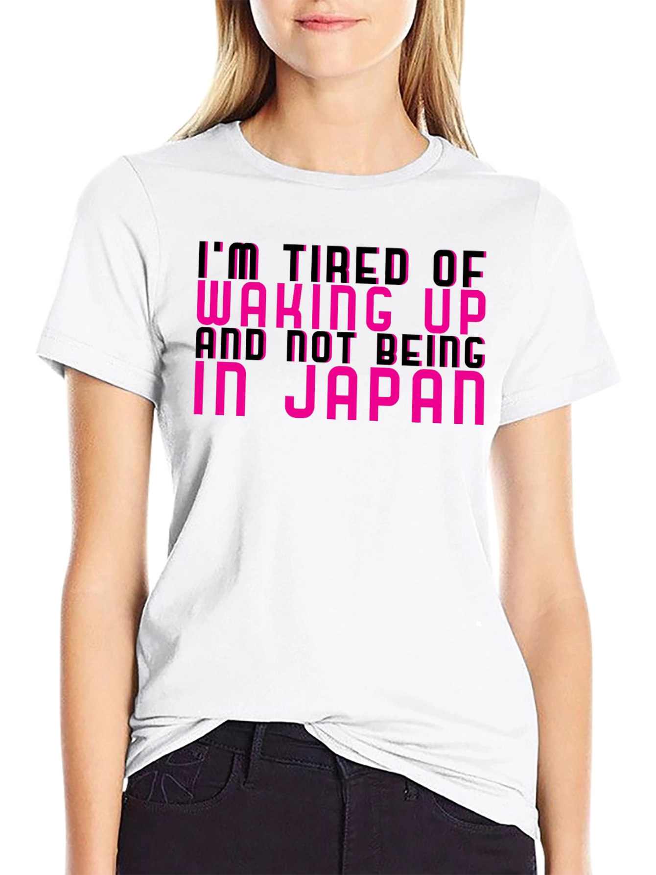Im Tired of Not Being In Japan Black Tee