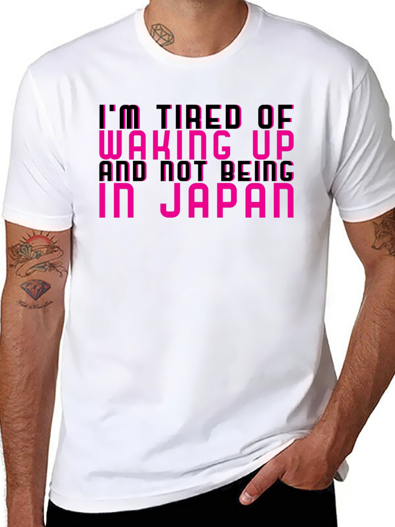 Im Tired of Not Being In Japan Black Tee