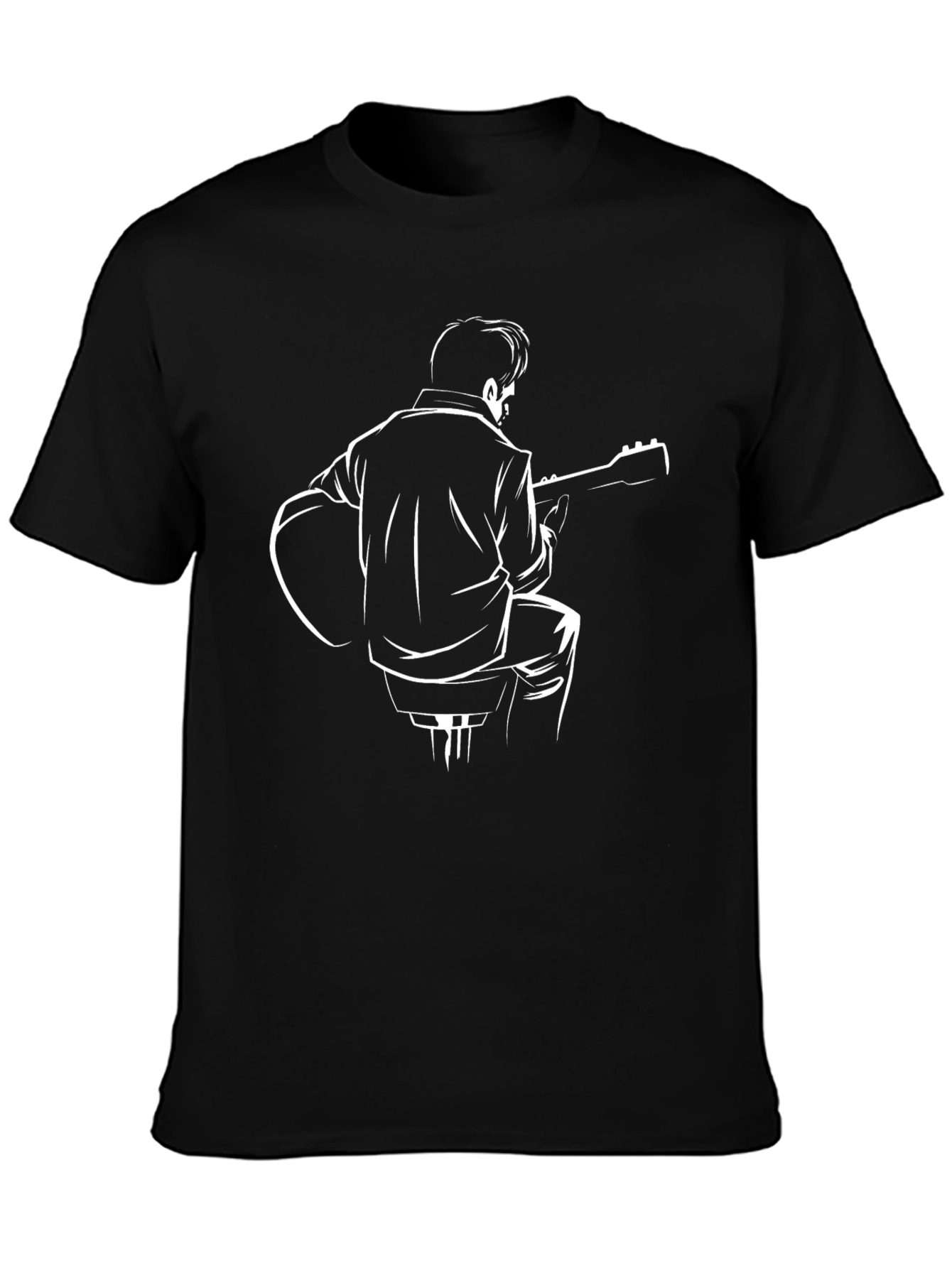 Guitar Player Graphic Tee - Black