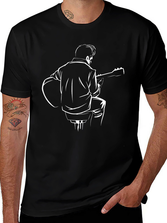 Guitar Player Graphic Tee - Black