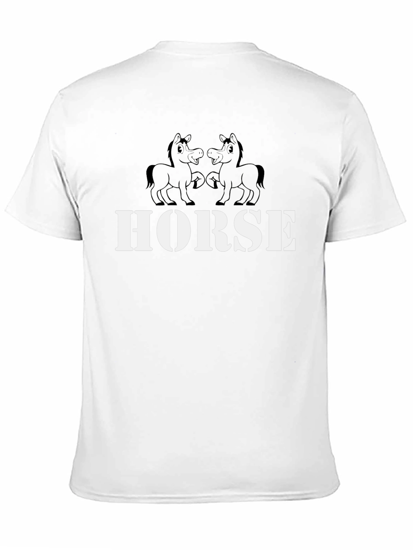 Horse Graphic Tee - Black Cotton T-Shirt