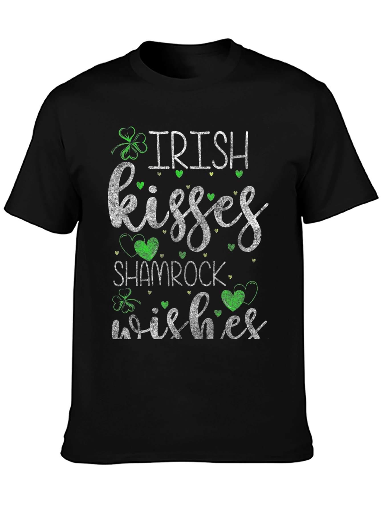 Irish Kisses Shamrock Wishes Graphic T-Shirt