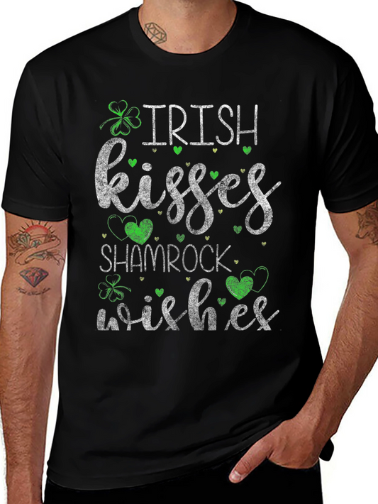 Irish Kisses Shamrock Wishes Graphic T-Shirt