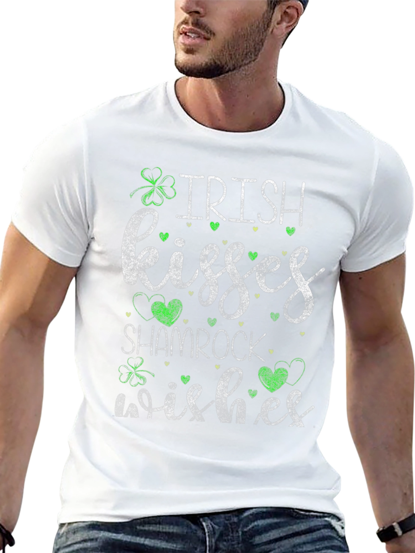 Irish Kisses Shamrock Wishes Graphic T-Shirt