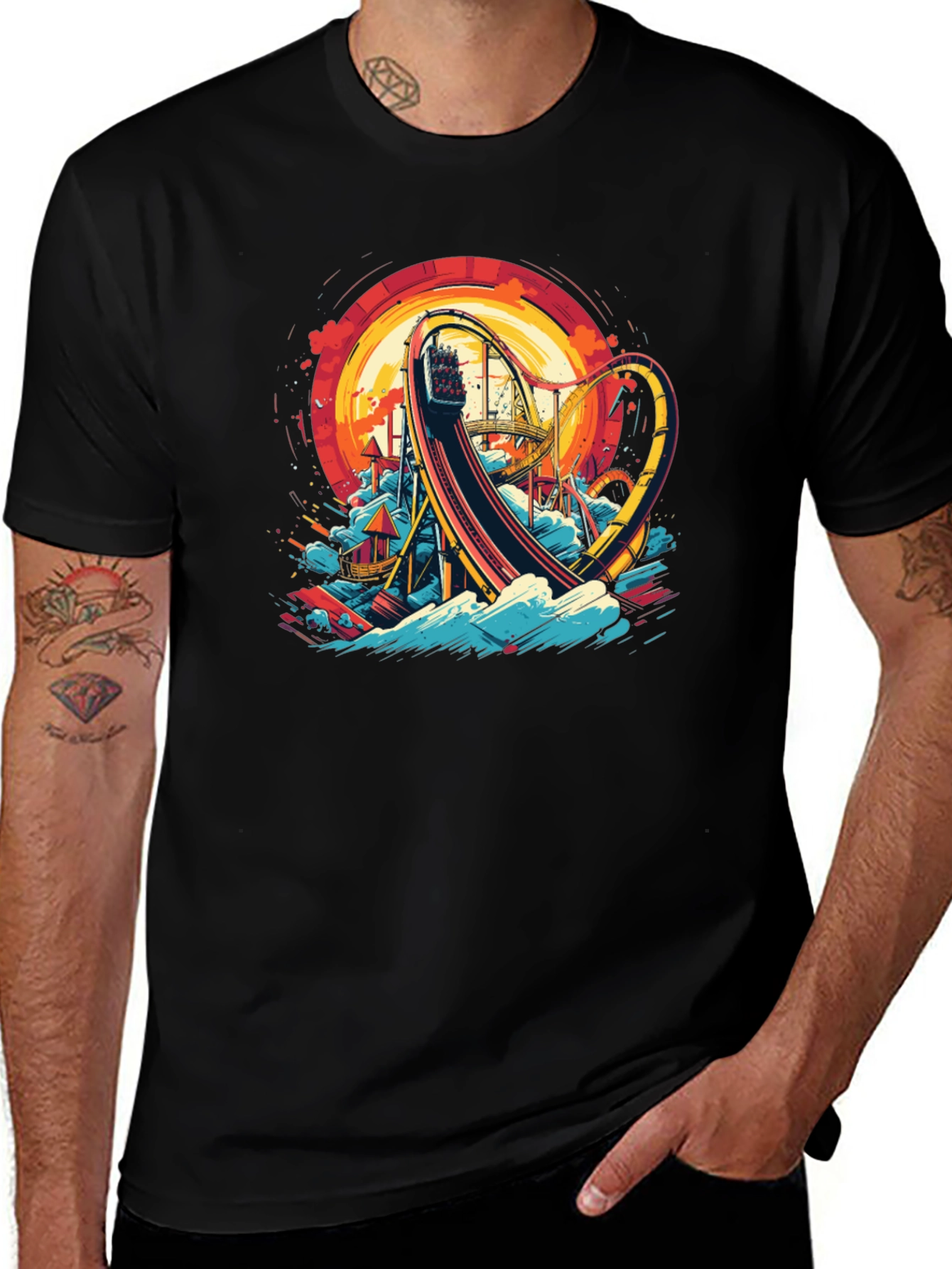 Roller Coaster Graphic T-Shirt - Thrill Ride Tee
