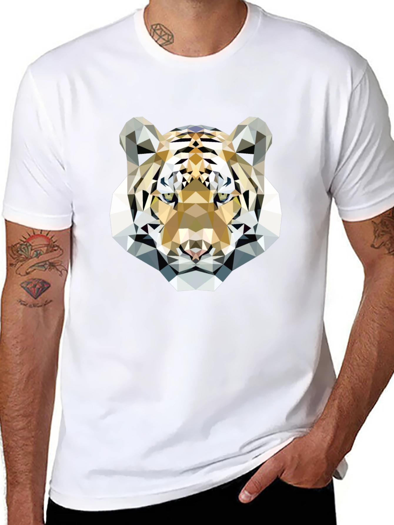 Geometric Tiger Graphic Tee - Modern & Stylish