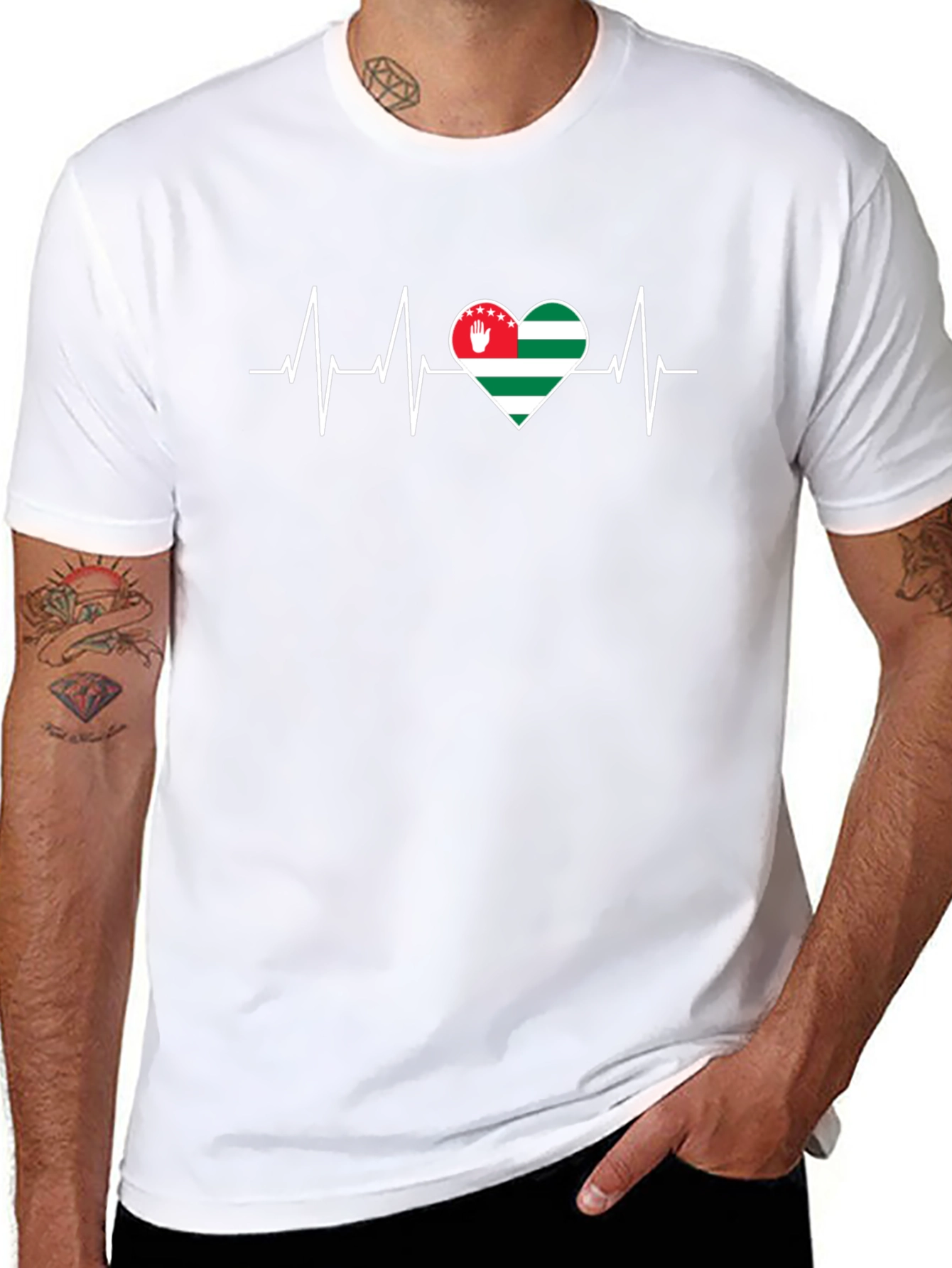 Abkhazia Flag Heartbeat T-Shirt