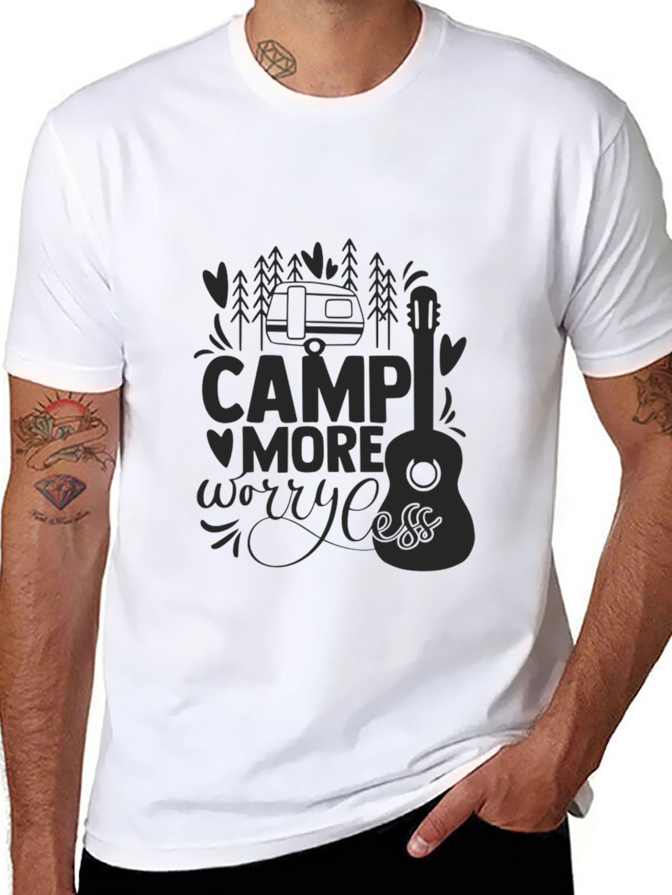 Camp More Worry Less Graphic T-Shirt