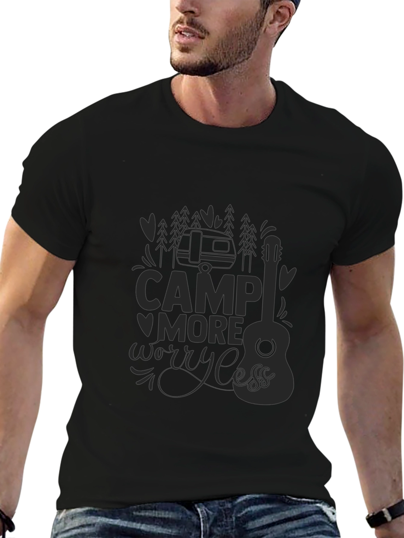 Camp More Worry Less Graphic T-Shirt