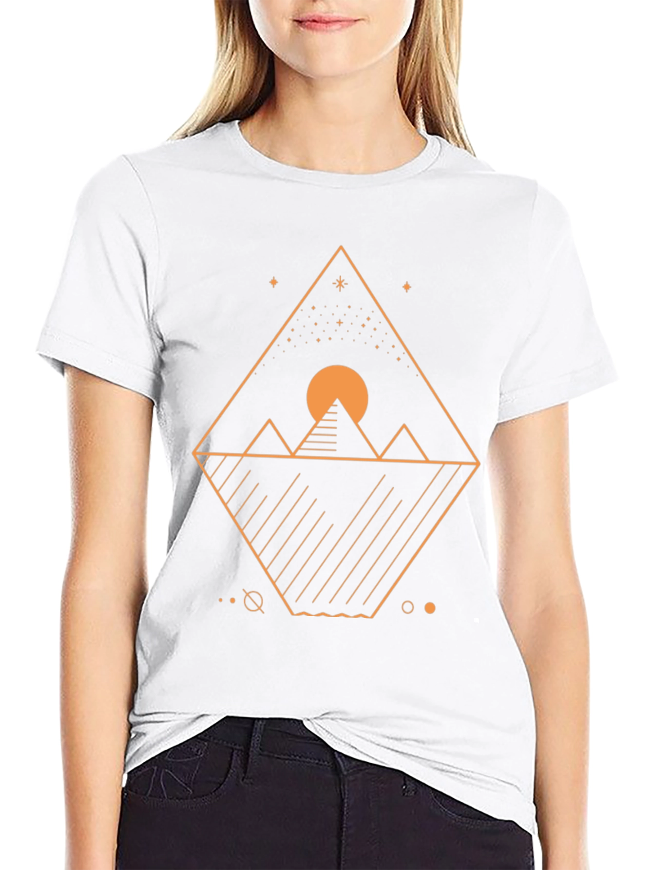 Geometric Pyramid Graphic Tee - Mens Black T-Shirt