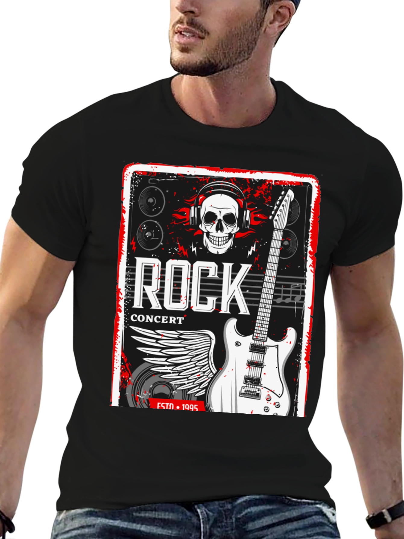 Rock Concert Black Graphic Tee