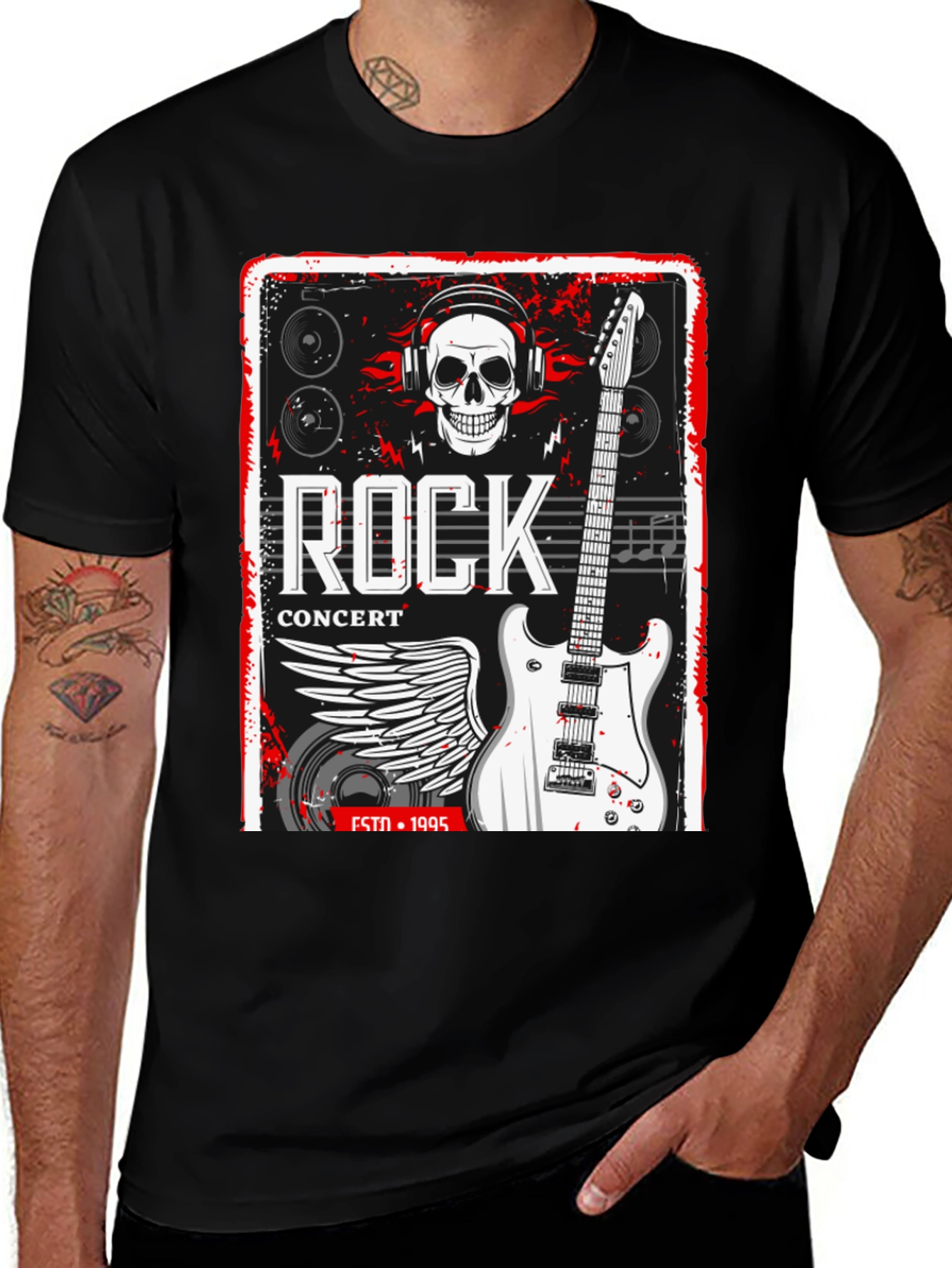 Rock Concert Black Graphic Tee