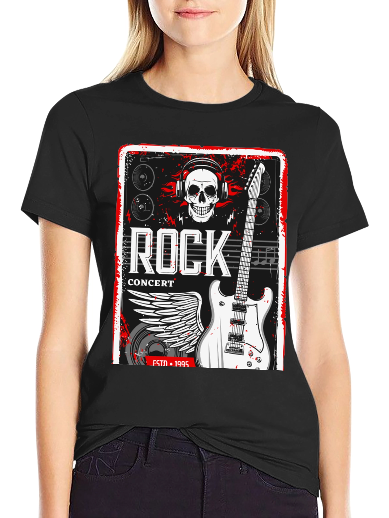 Rock Concert Black Graphic Tee