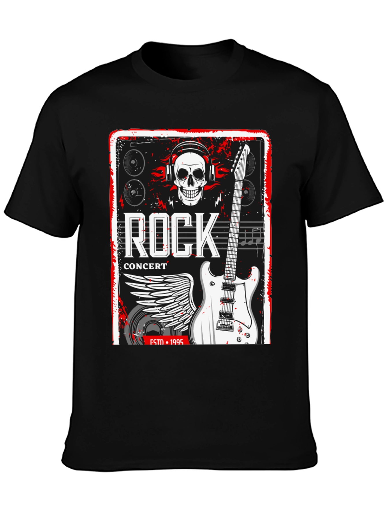 Rock Concert Black Graphic Tee