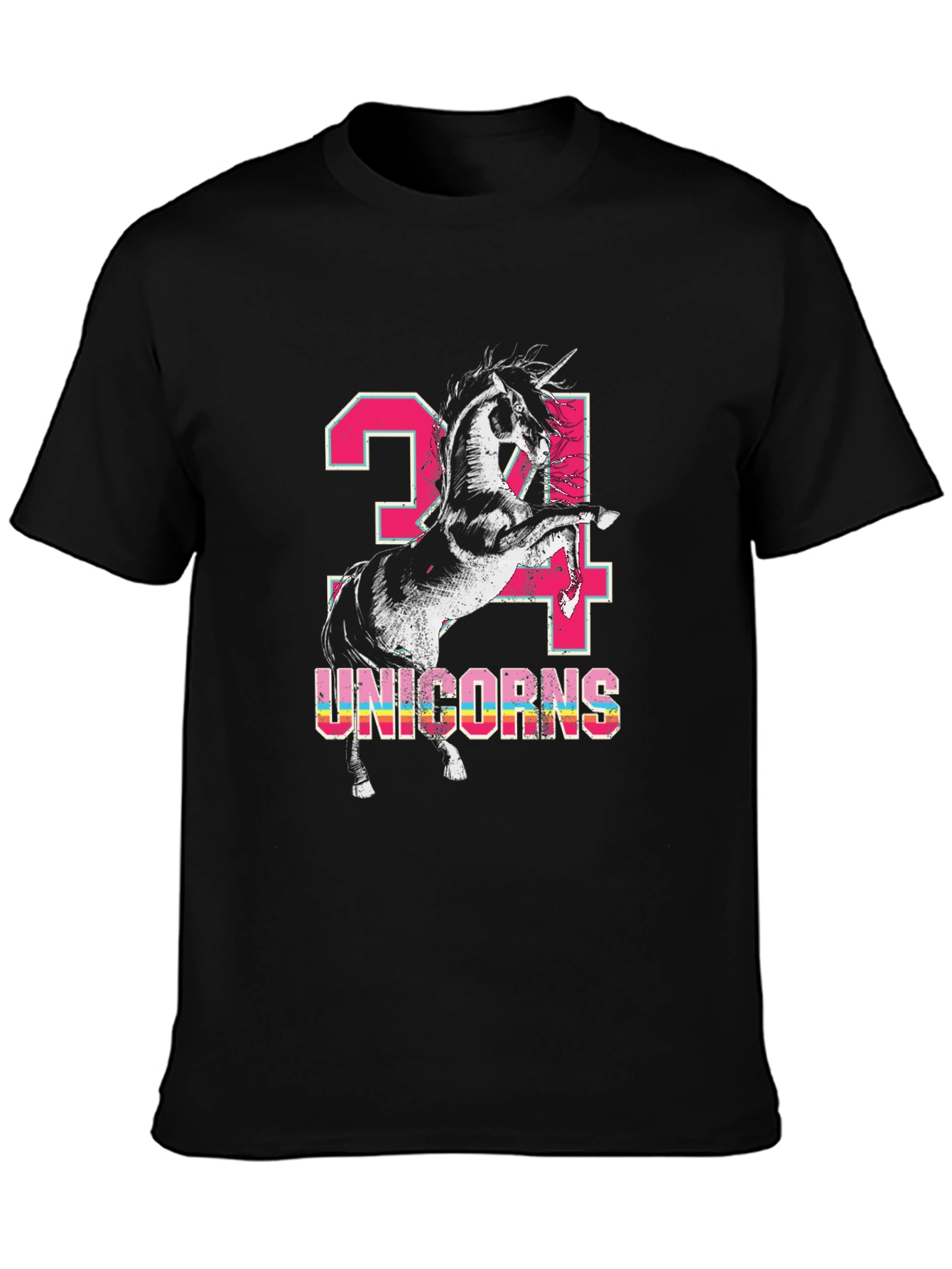 Unicorns 24 Black T-Shirt