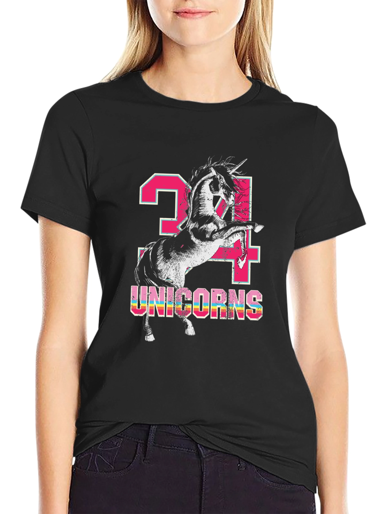 Unicorns 24 Black T-Shirt