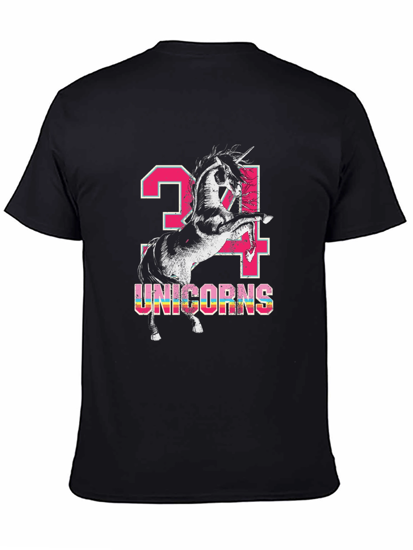 Unicorns 24 Black T-Shirt