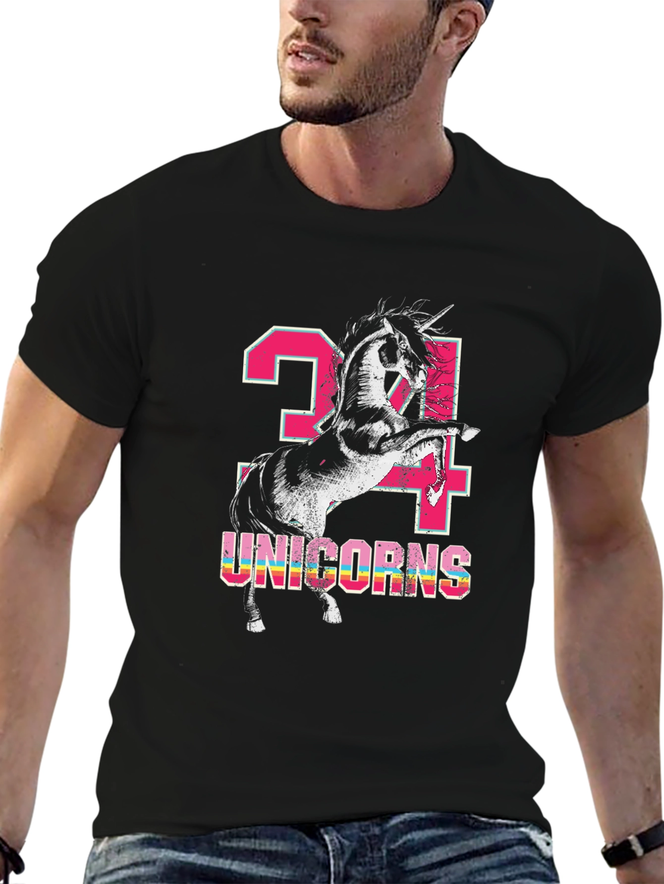 Unicorns 24 Black T-Shirt