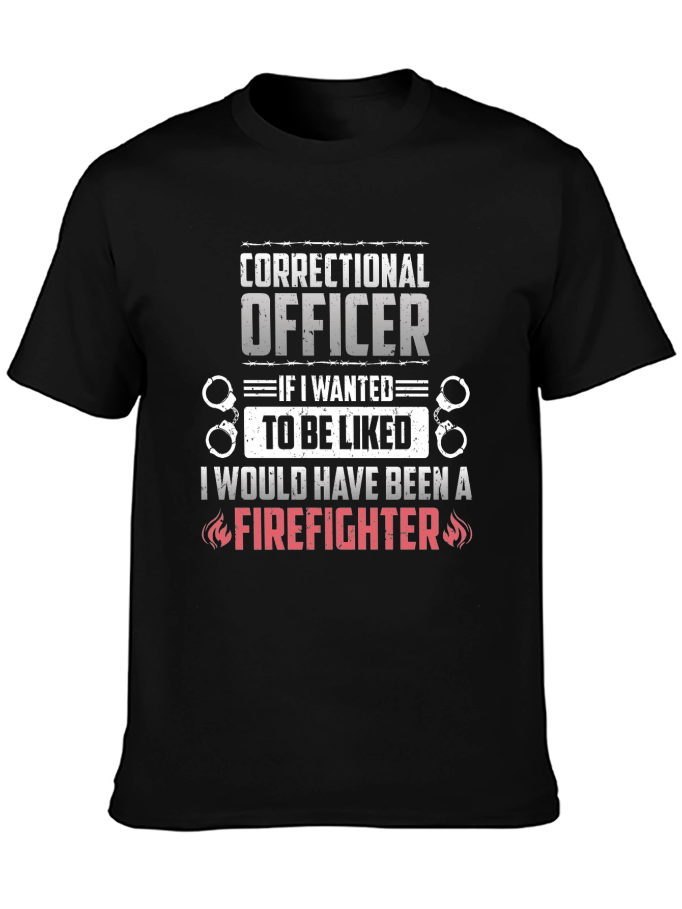 Correctional Officer Firefighter Graphic T-Shirt