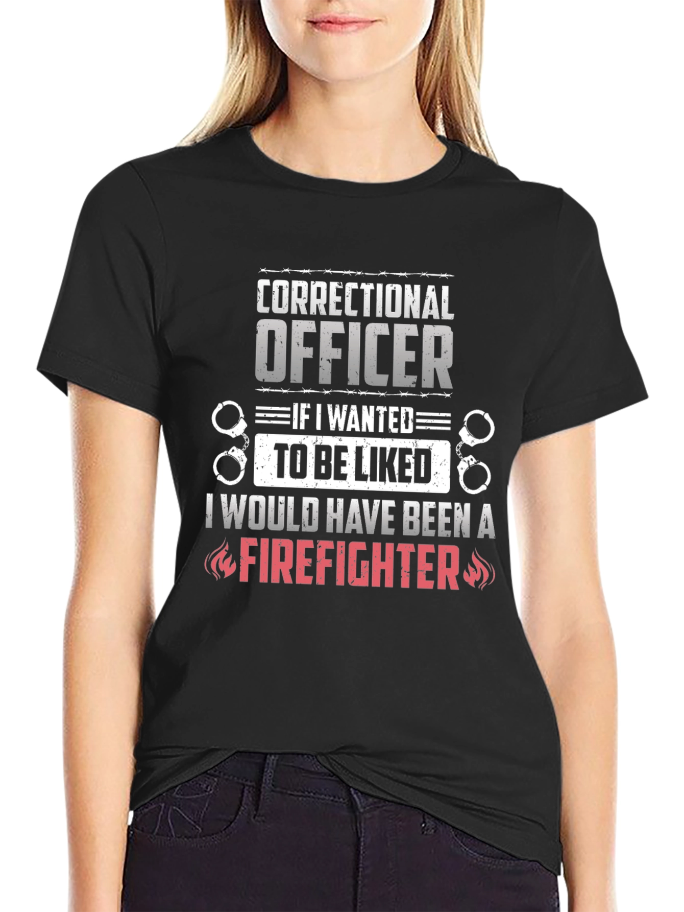 Correctional Officer Firefighter Graphic T-Shirt