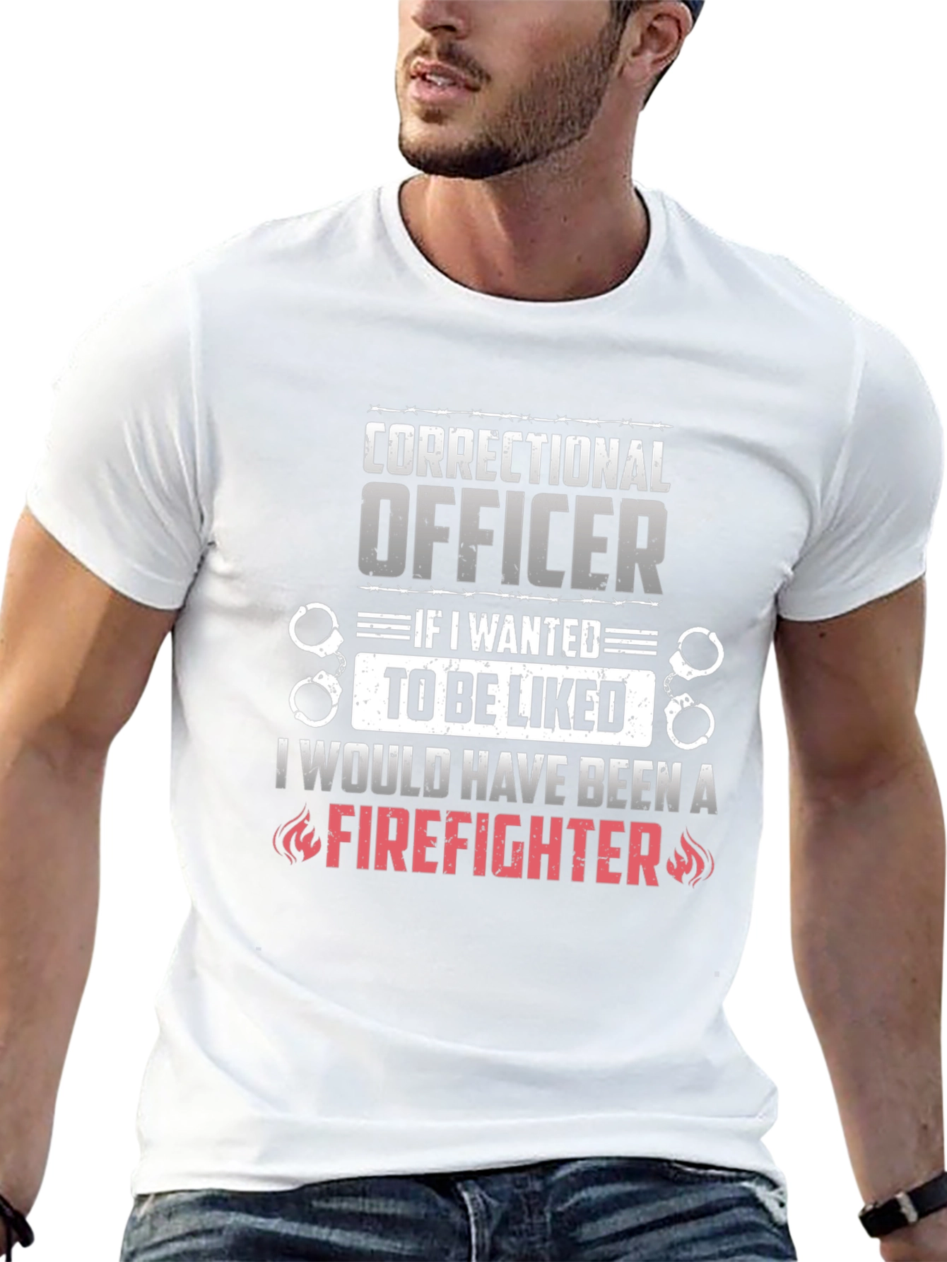 Correctional Officer Firefighter Graphic T-Shirt