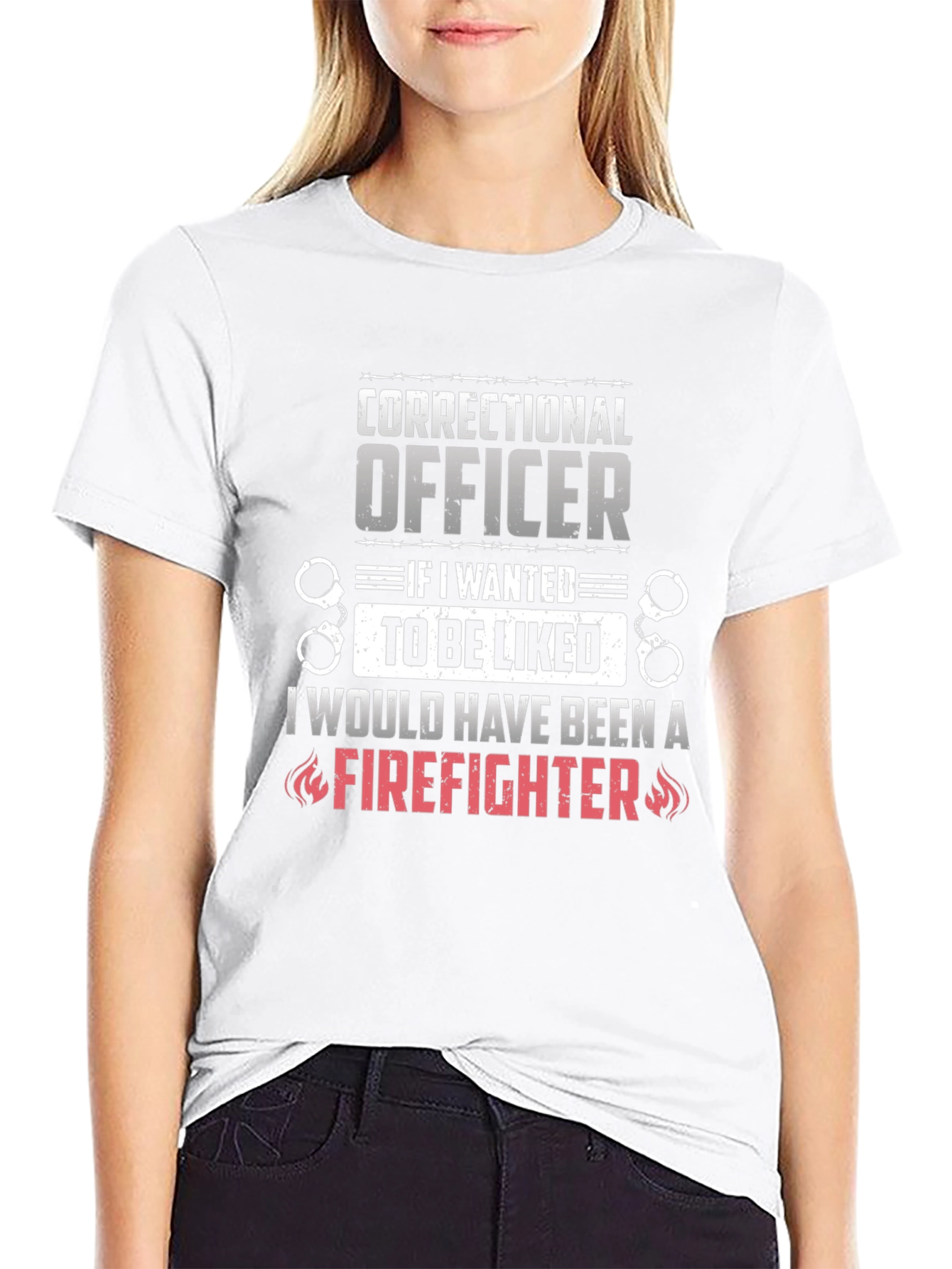 Correctional Officer Firefighter Graphic T-Shirt