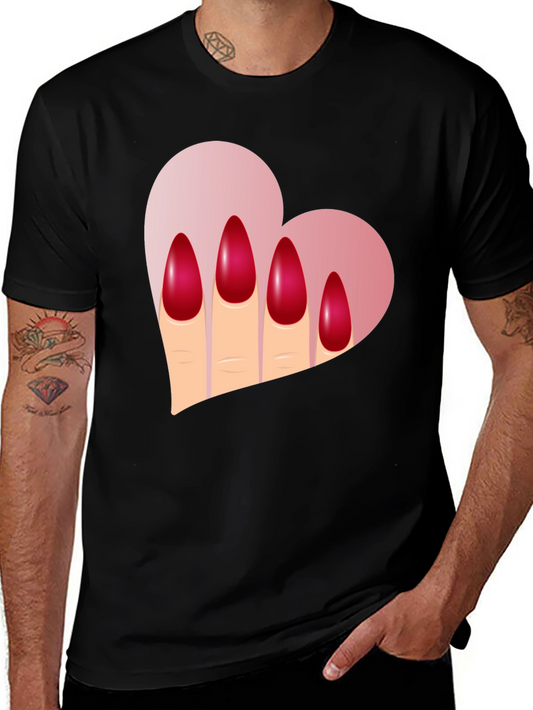 Heart & Nails Graphic Tee - Unique Fashion