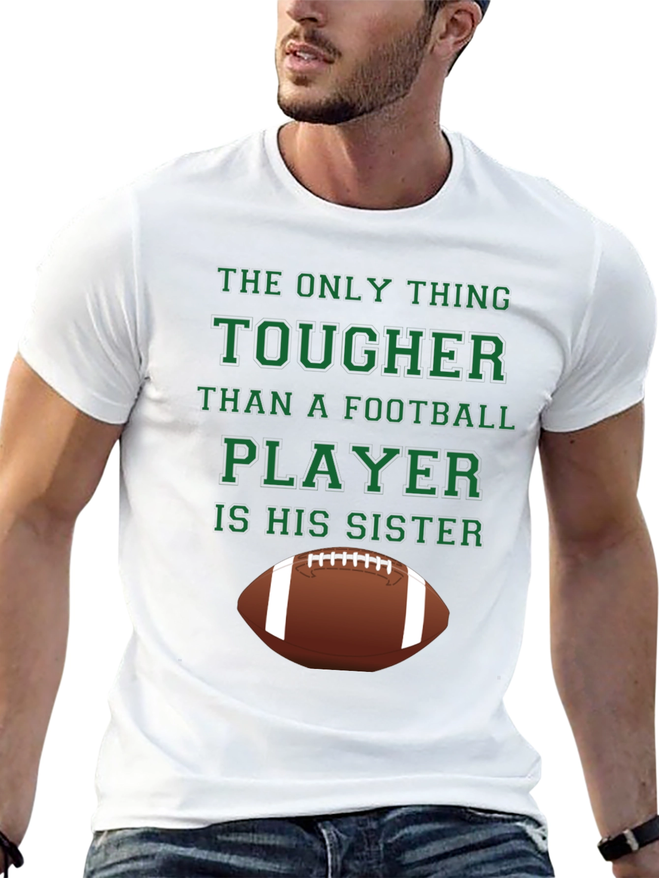 Tougher Than Football Player Sister Graphic T-Shirt
