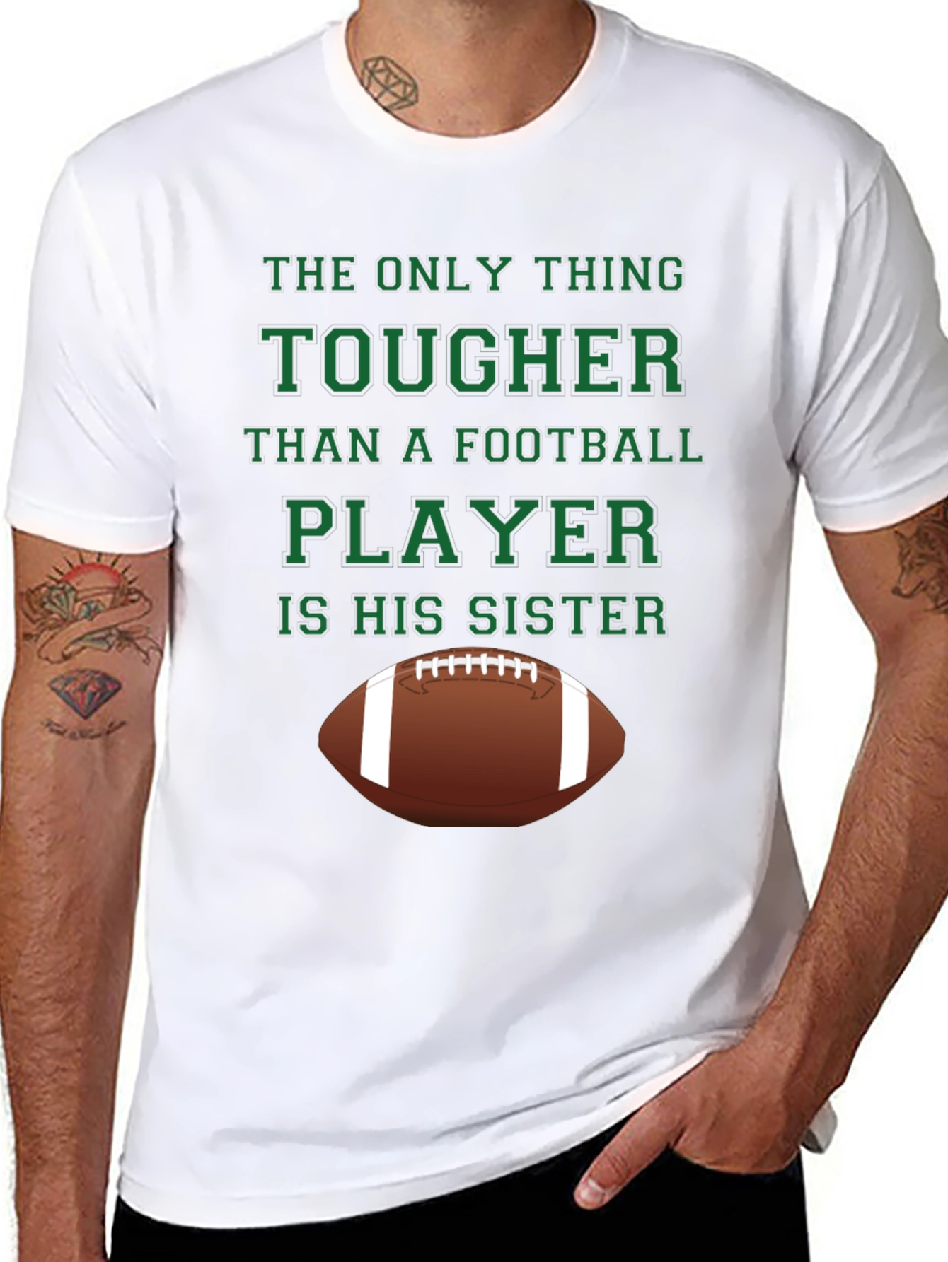 Tougher Than Football Player Sister Graphic T-Shirt