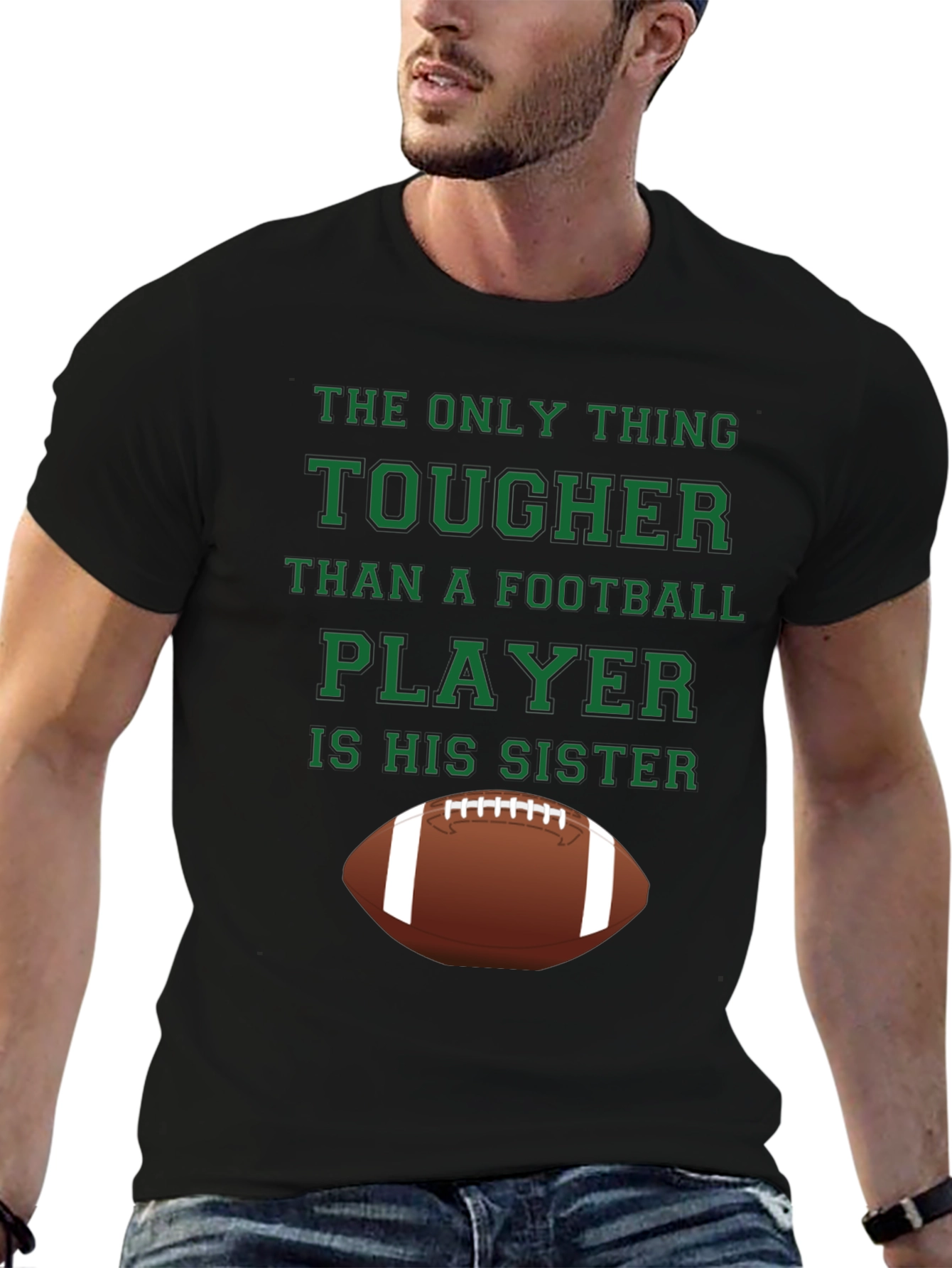 Tougher Than Football Player Sister Graphic T-Shirt