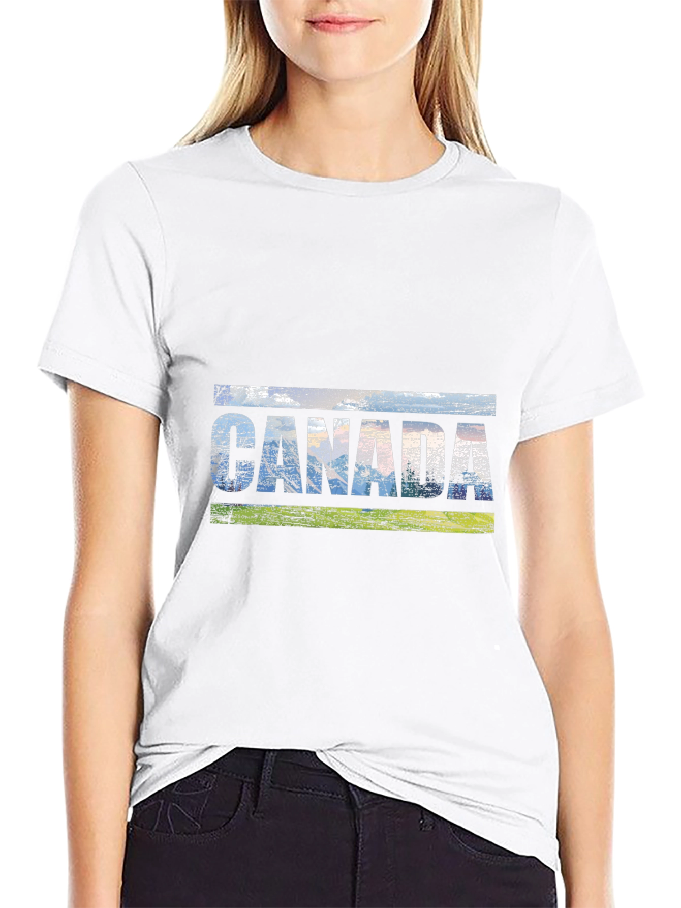 Canada Graphic Tee - Distressed Style Black T-Shirt