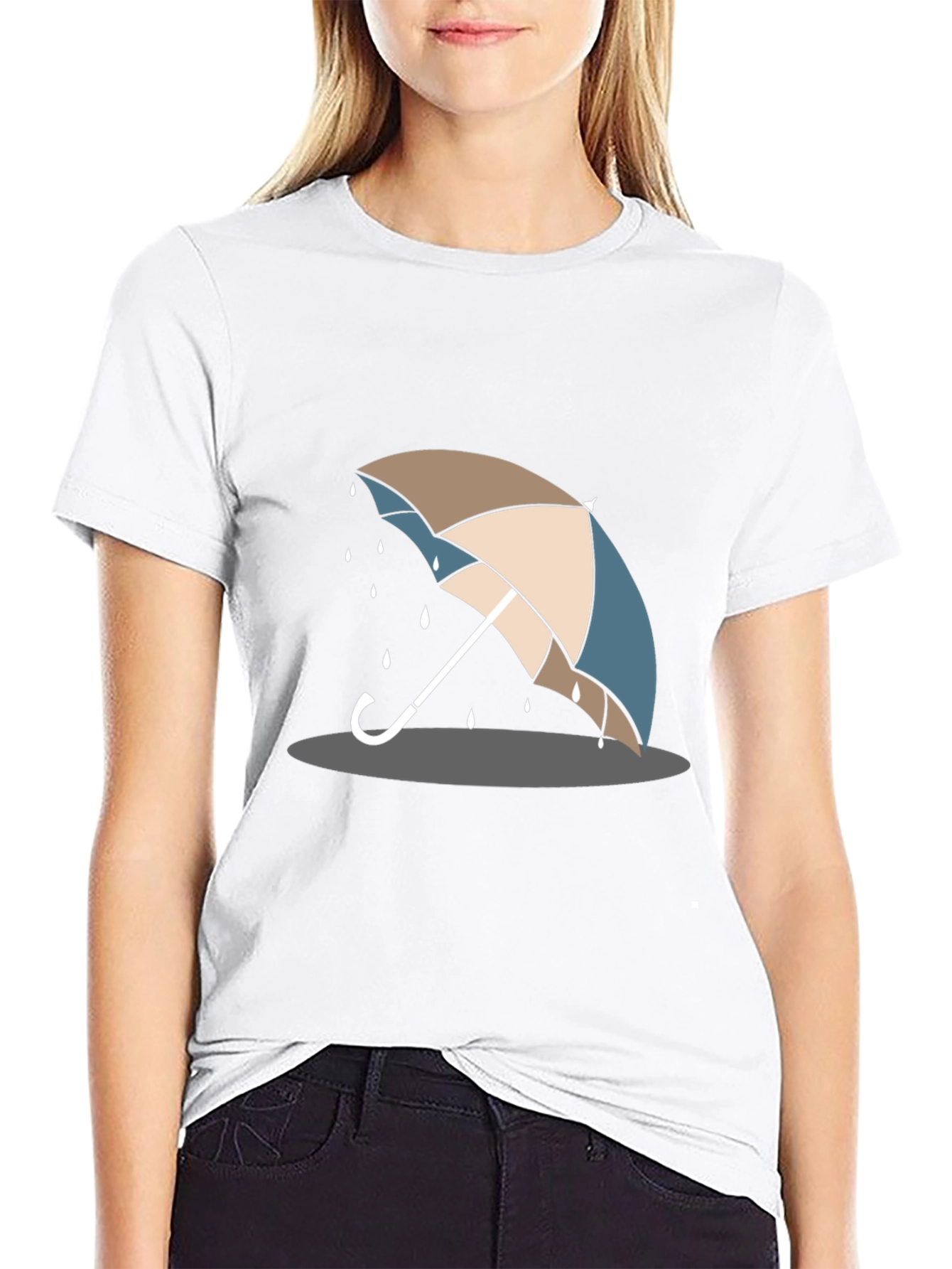Umbrella Graphic T-Shirt - Stylish Rain Protection