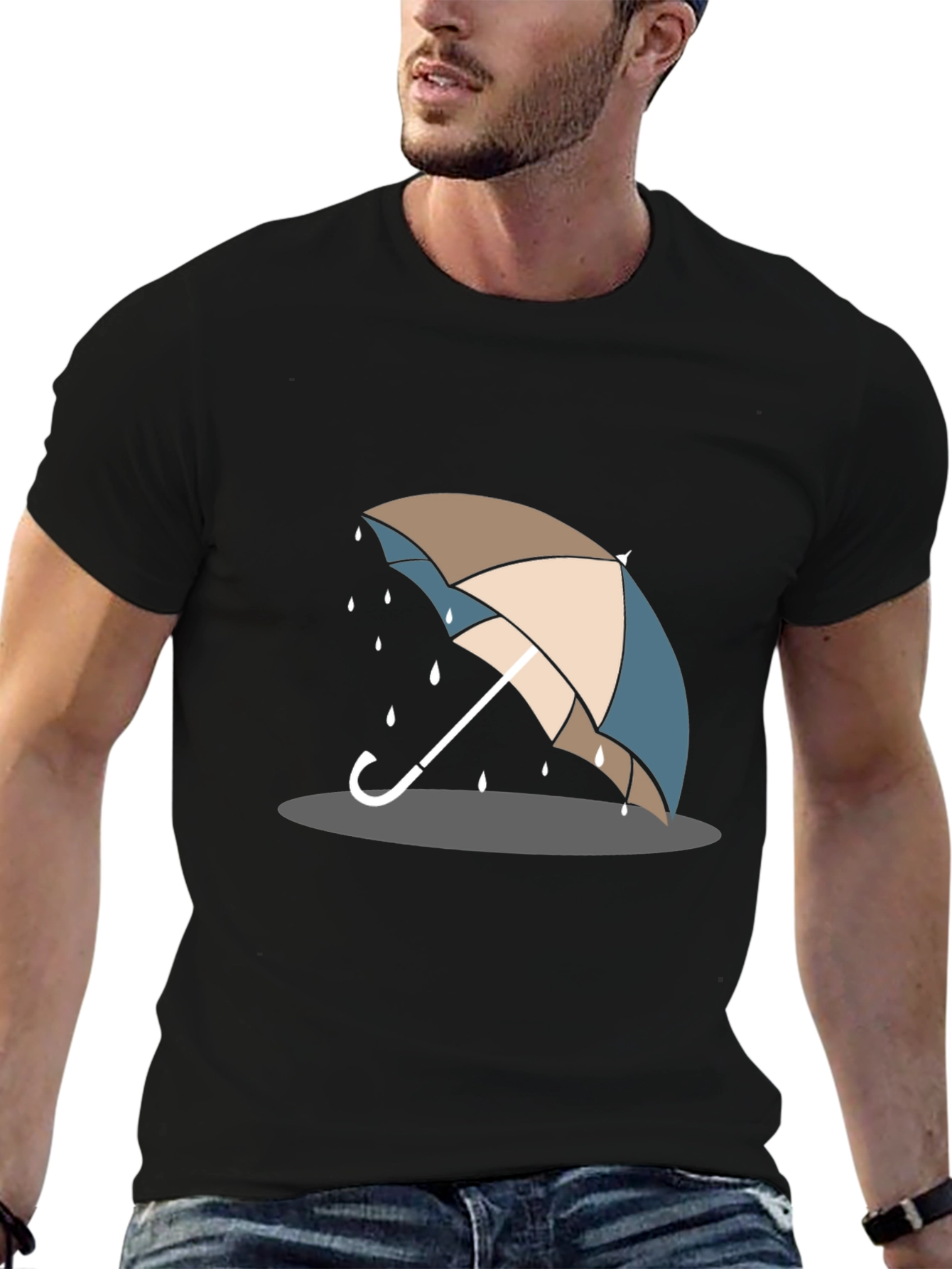 Umbrella Graphic T-Shirt - Stylish Rain Protection