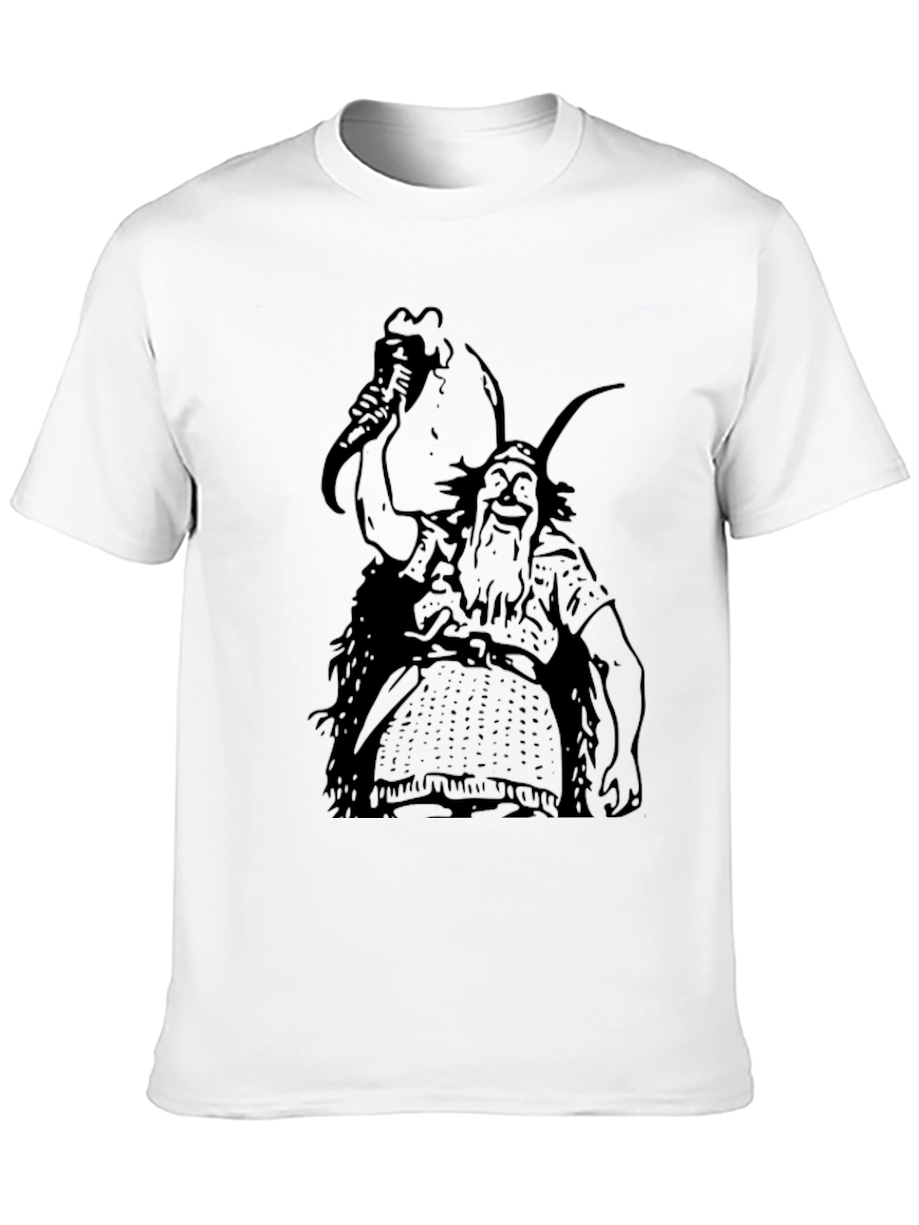 Viking Cartoon Black T-Shirt