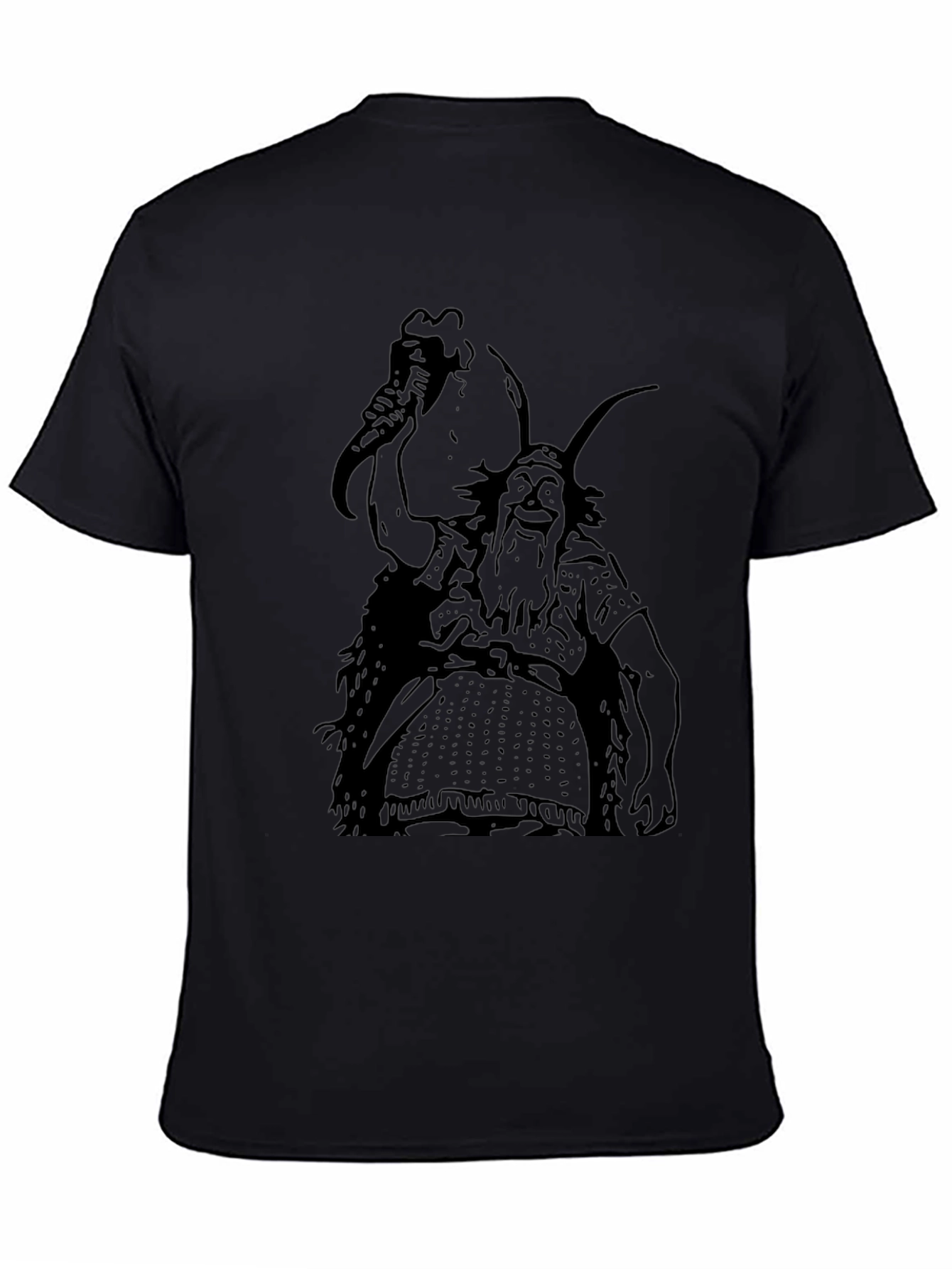 Viking Cartoon Black T-Shirt