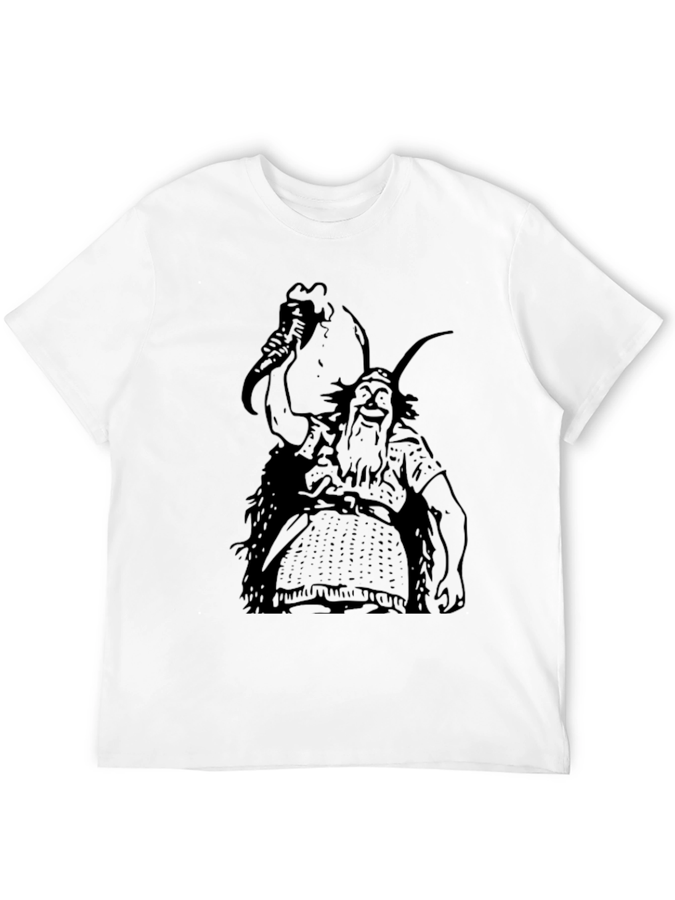 Viking Cartoon Black T-Shirt