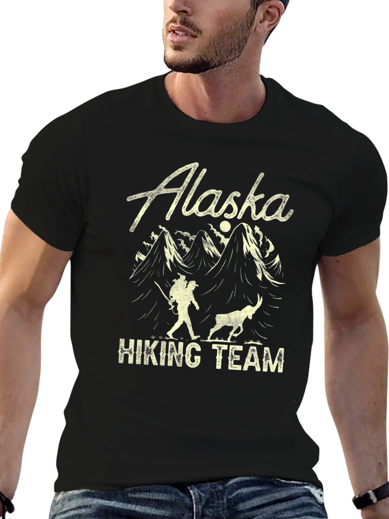 Alaska Hiking Team Black Graphic T-Shirt