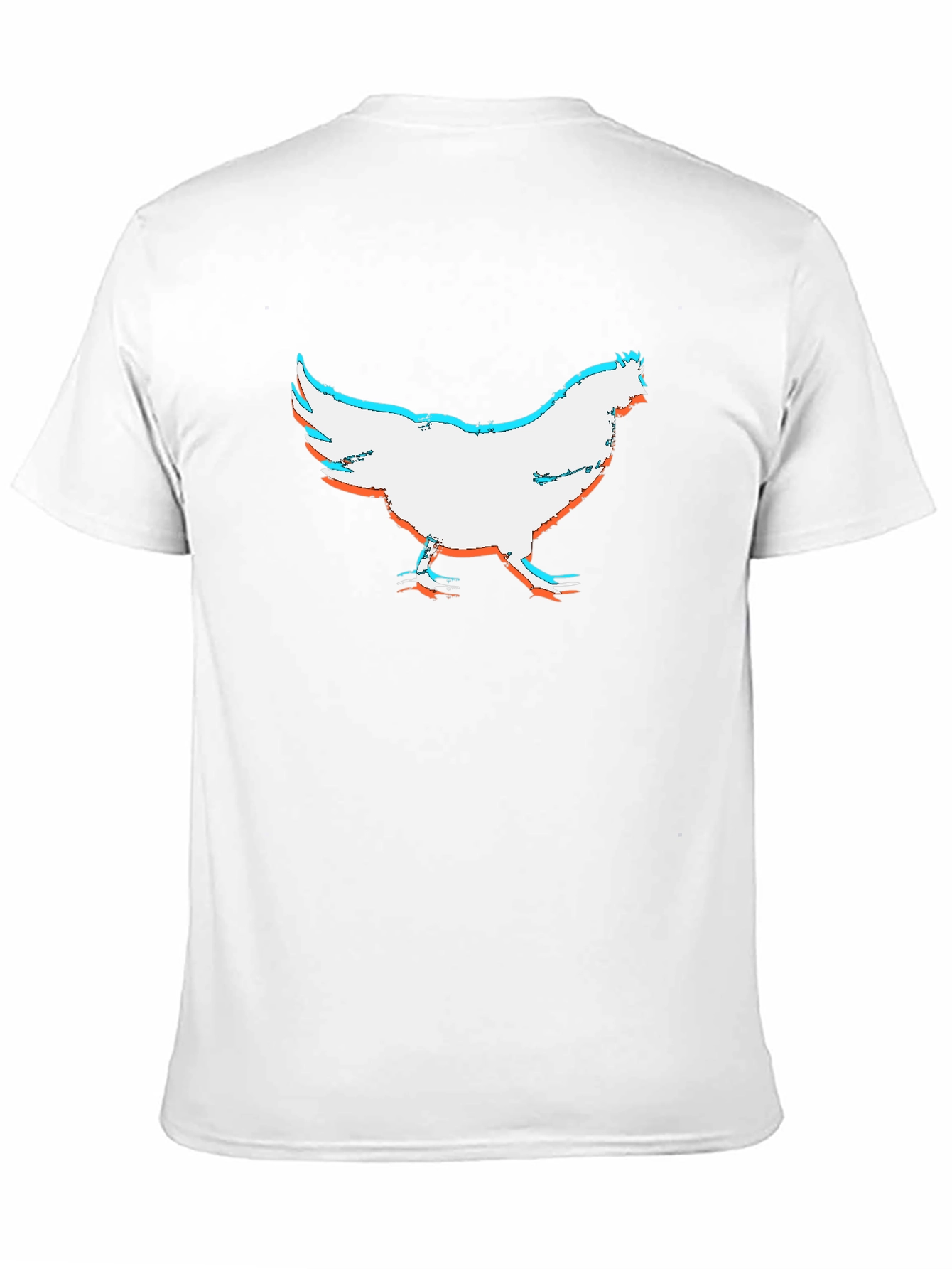 Chicken Glitch Graphic Black T-Shirt