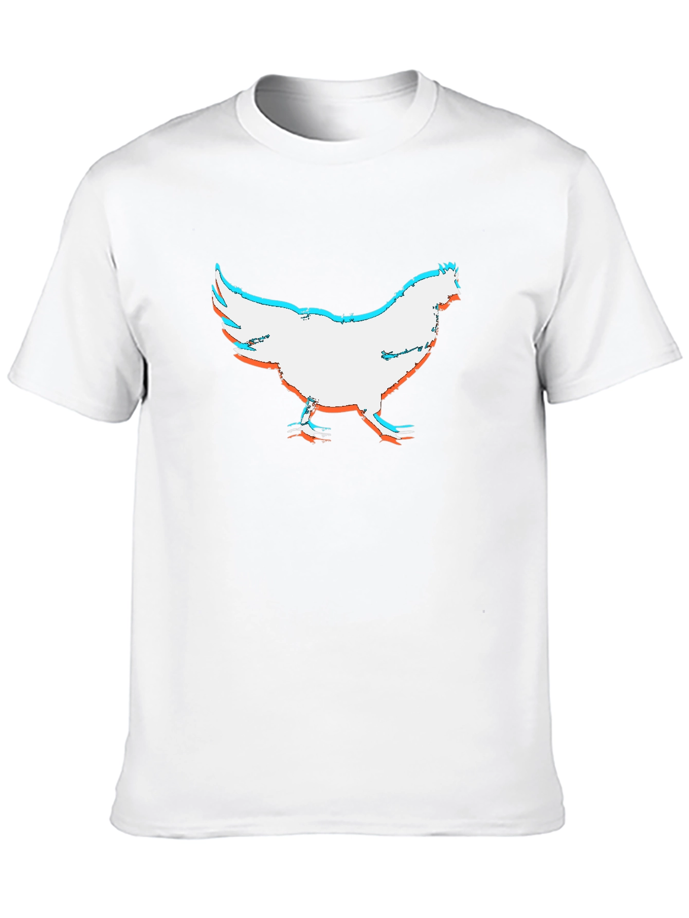 Chicken Glitch Graphic Black T-Shirt