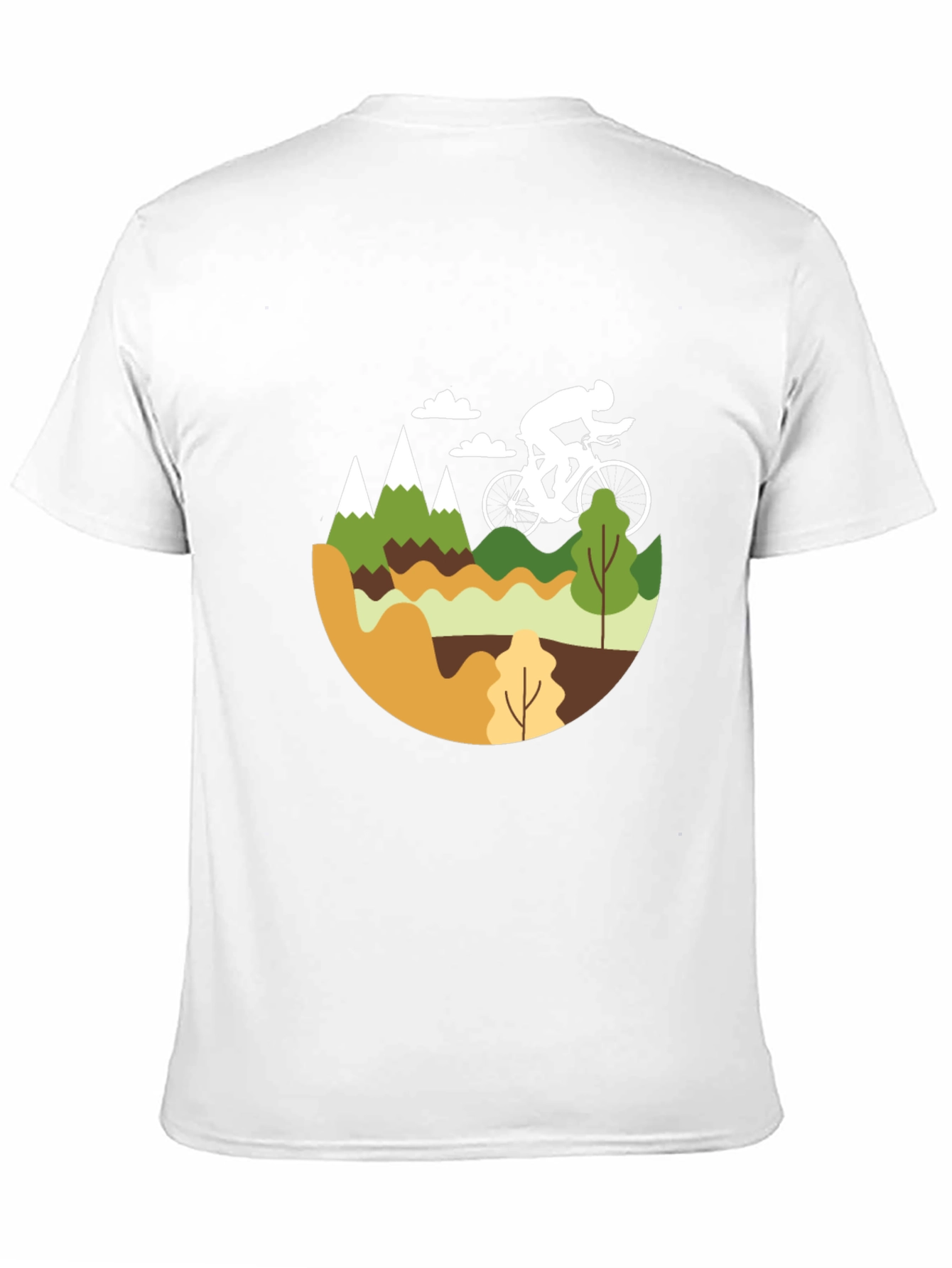 Mountain Biking Graphic Tee - Black Cotton Blend