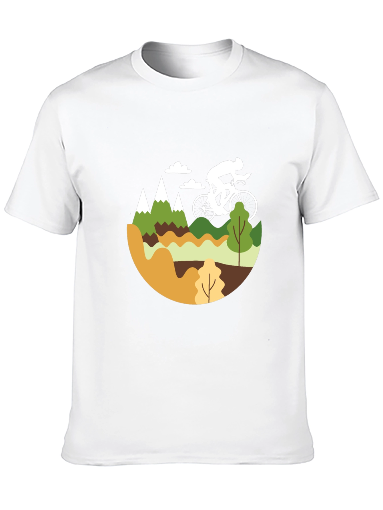 Mountain Biking Graphic Tee - Black Cotton Blend