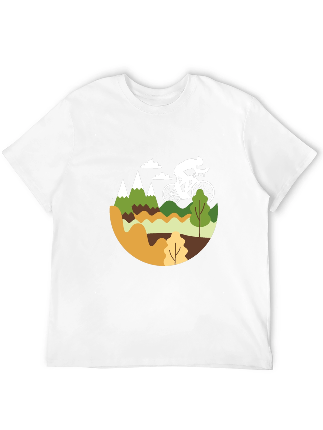 Mountain Biking Graphic Tee - Black Cotton Blend
