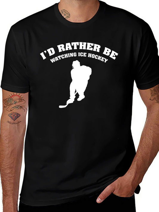 Ice Hockey Fan T-Shirt - Black Tee