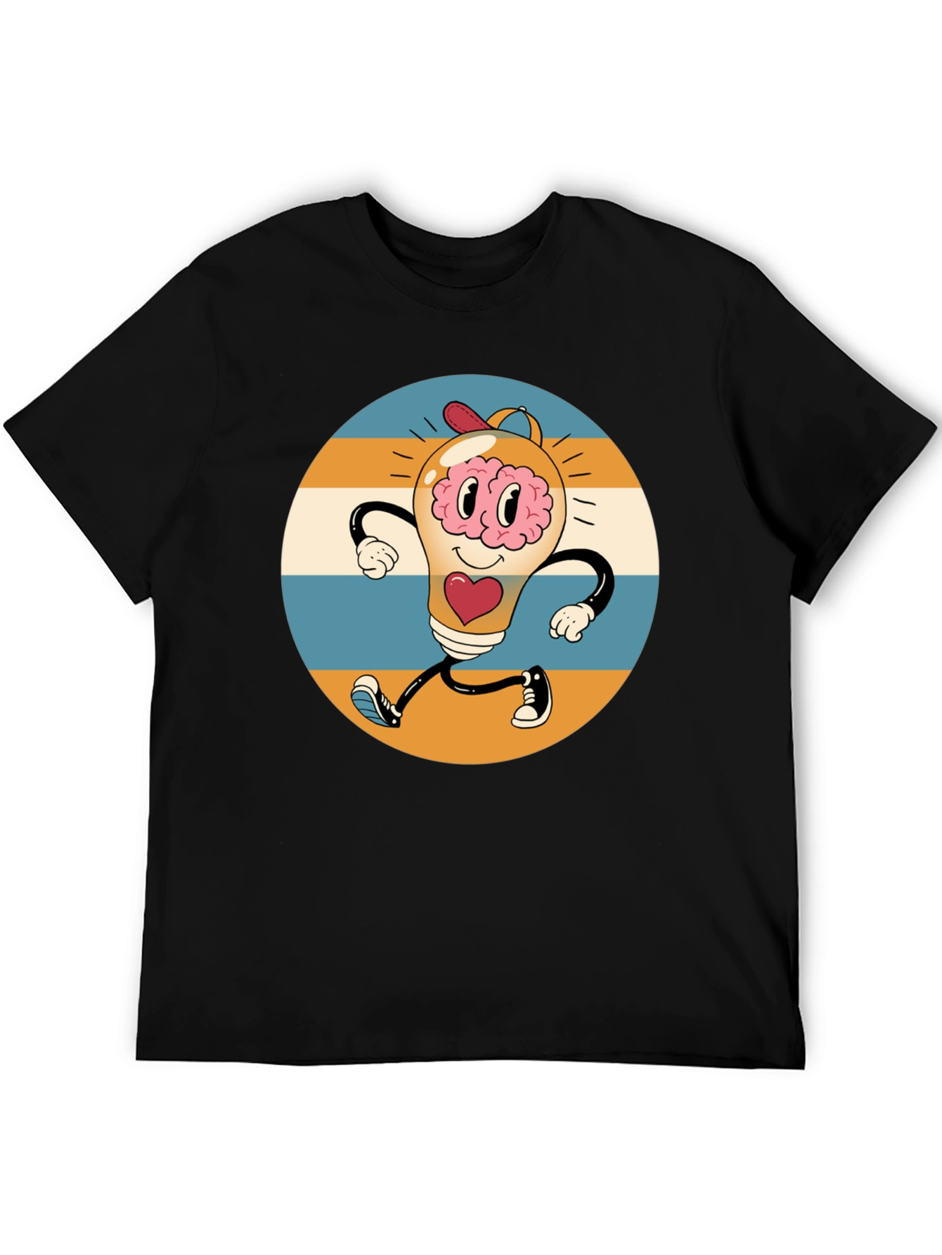 Retro Brain Power T-Shirt - Graphic Print Tee