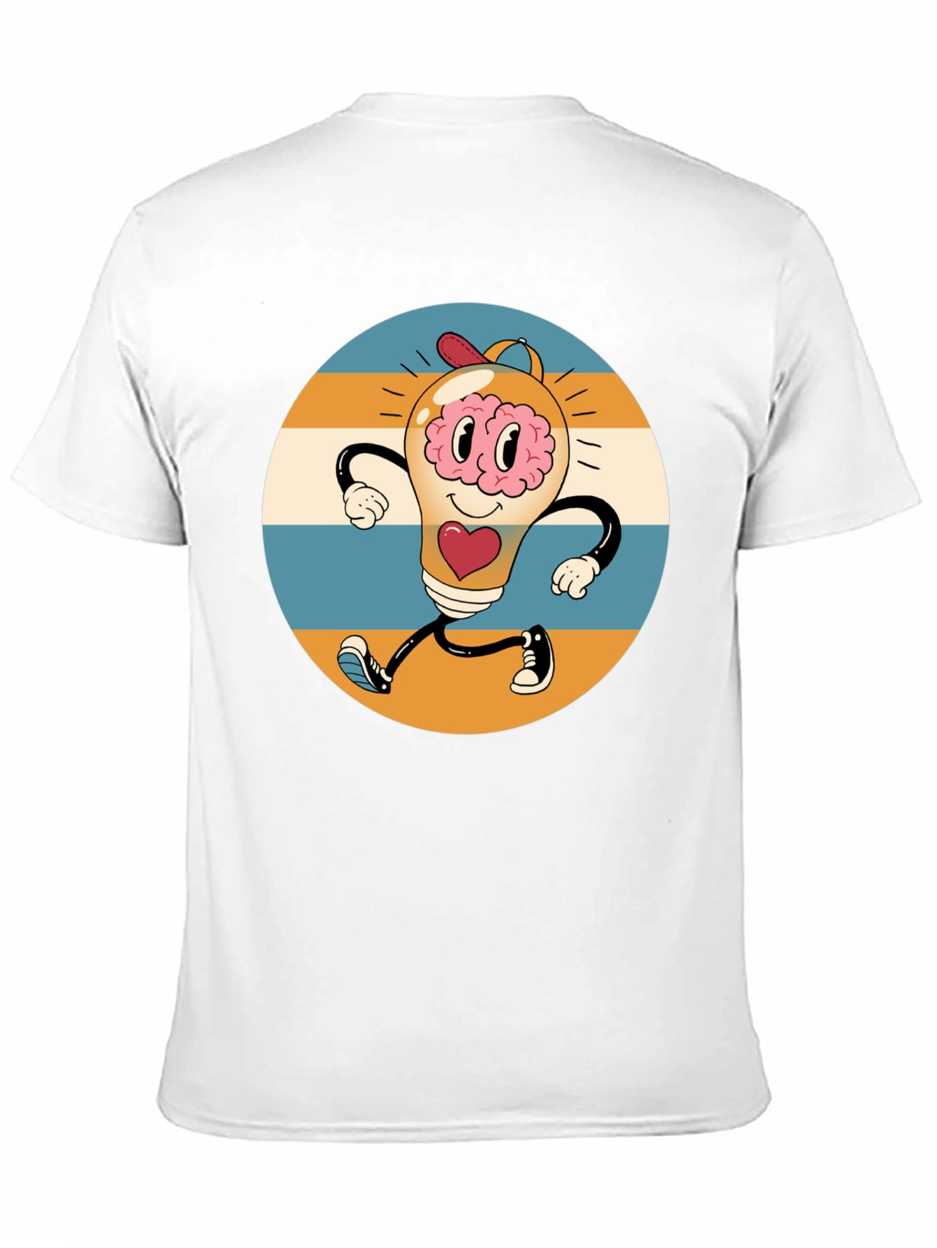 Retro Brain Power T-Shirt - Graphic Print Tee
