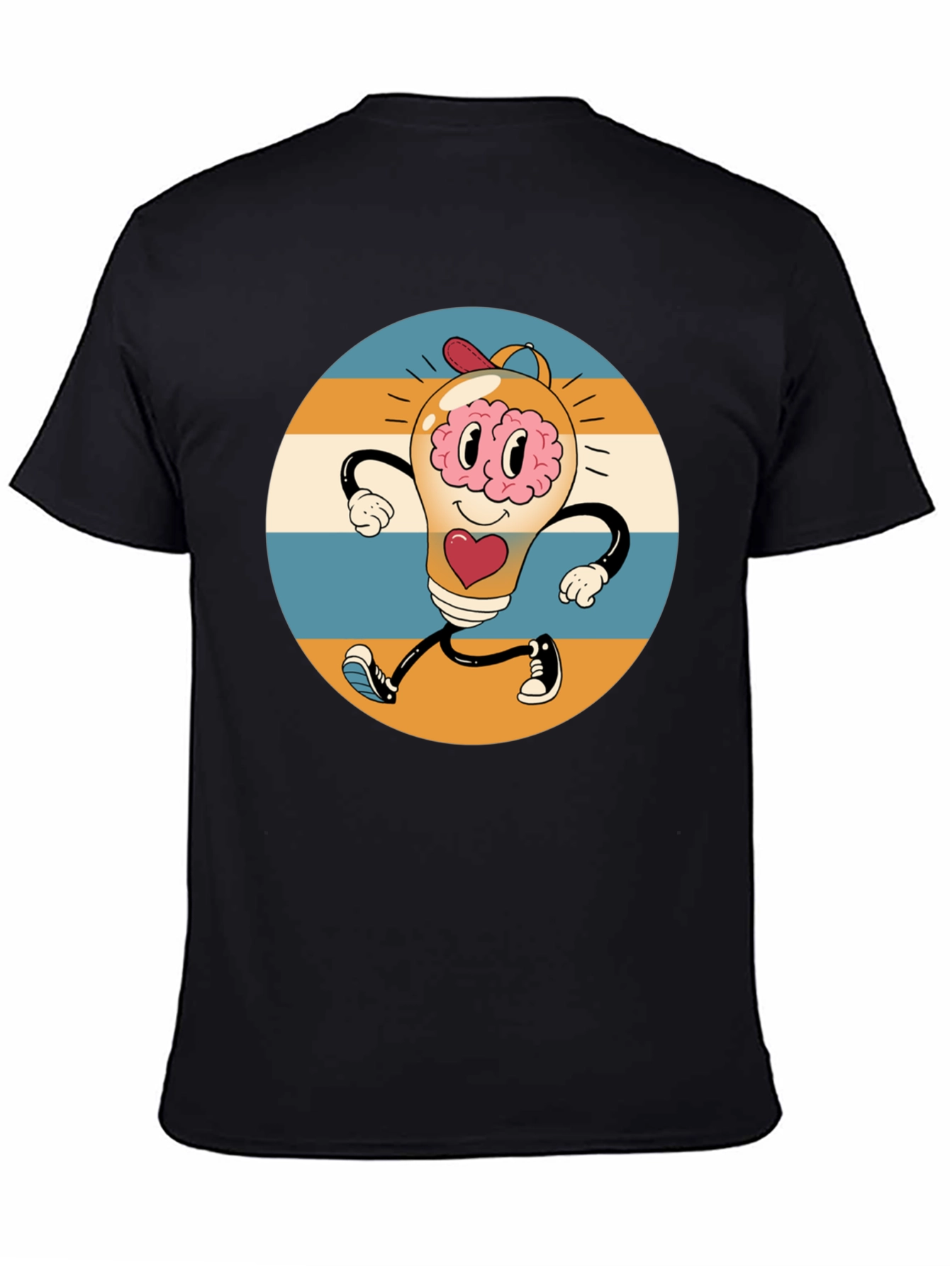 Retro Brain Power T-Shirt - Graphic Print Tee