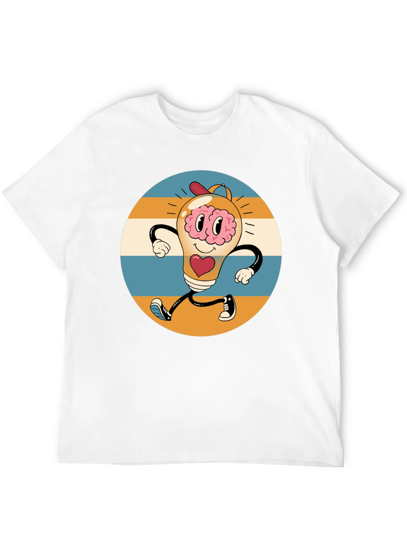 Retro Brain Power T-Shirt - Graphic Print Tee