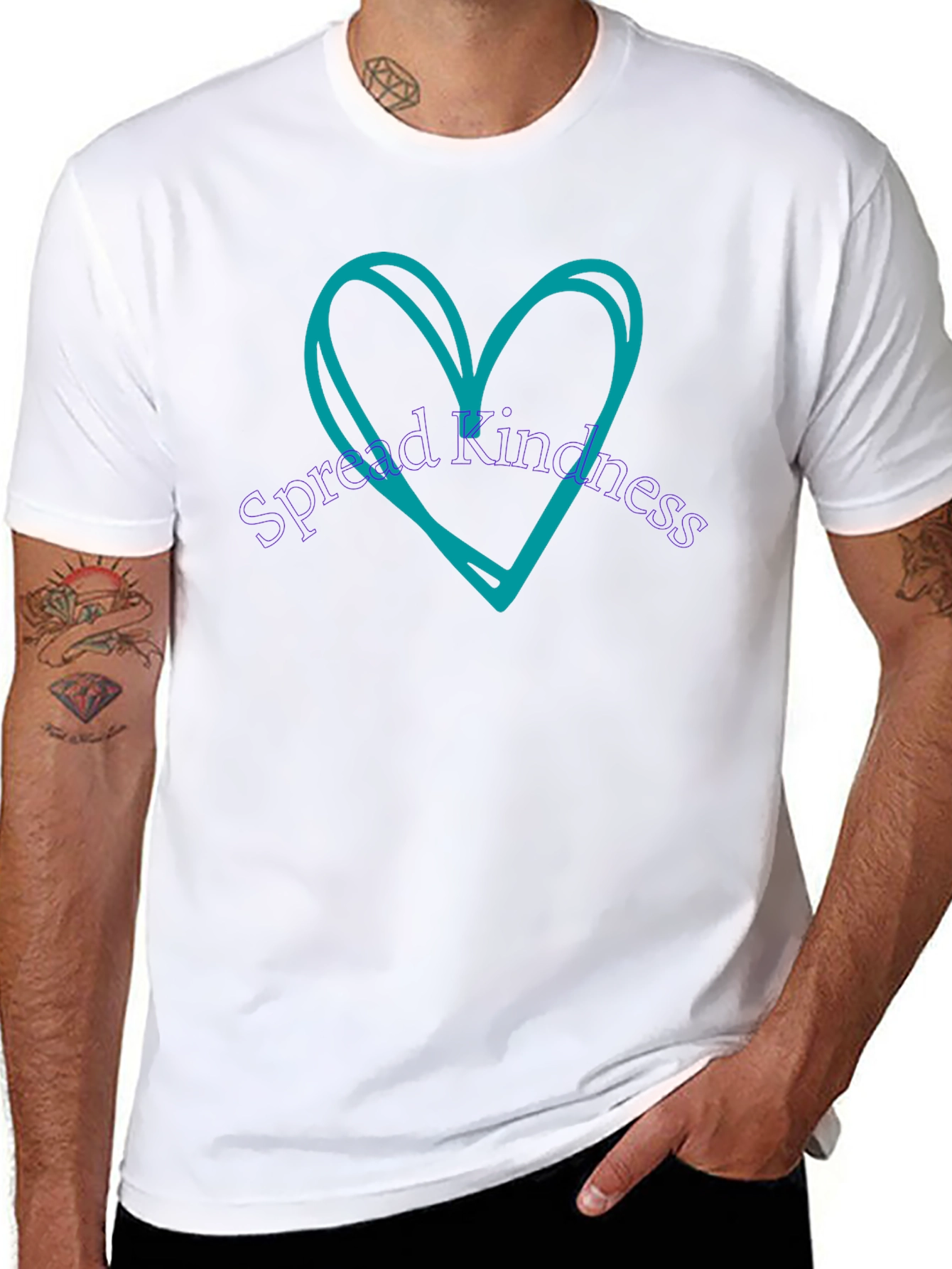 Spread Kindness Tee - Heart Design Black T-Shirt