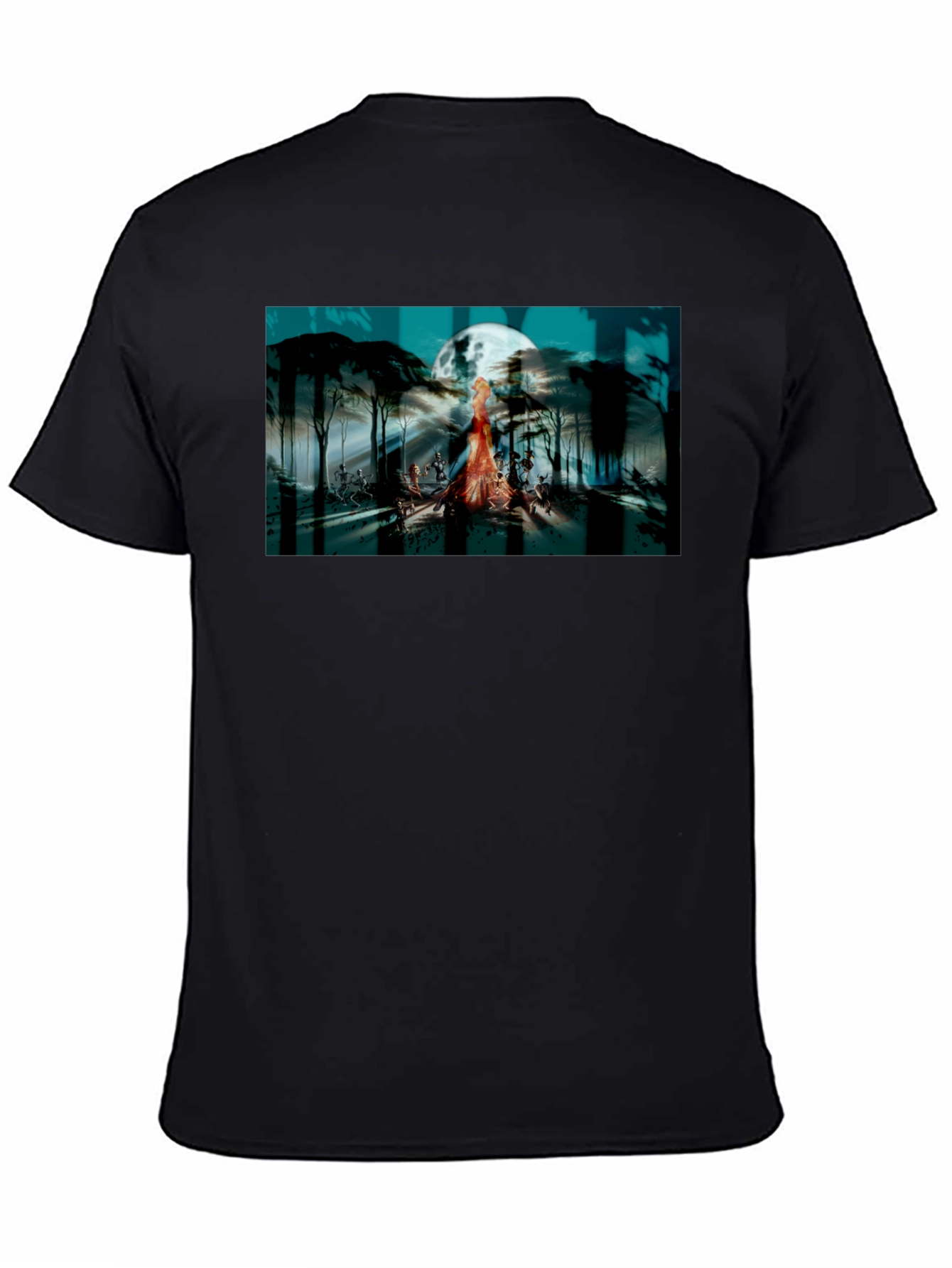 Eerie Moonlit Gathering Graphic T-Shirt